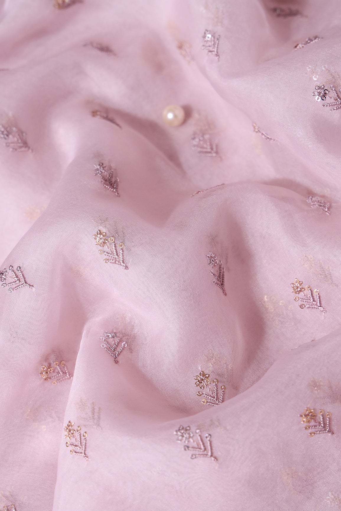 Pastel Pink And Mauve Saree set (2 Piece) - doeraa