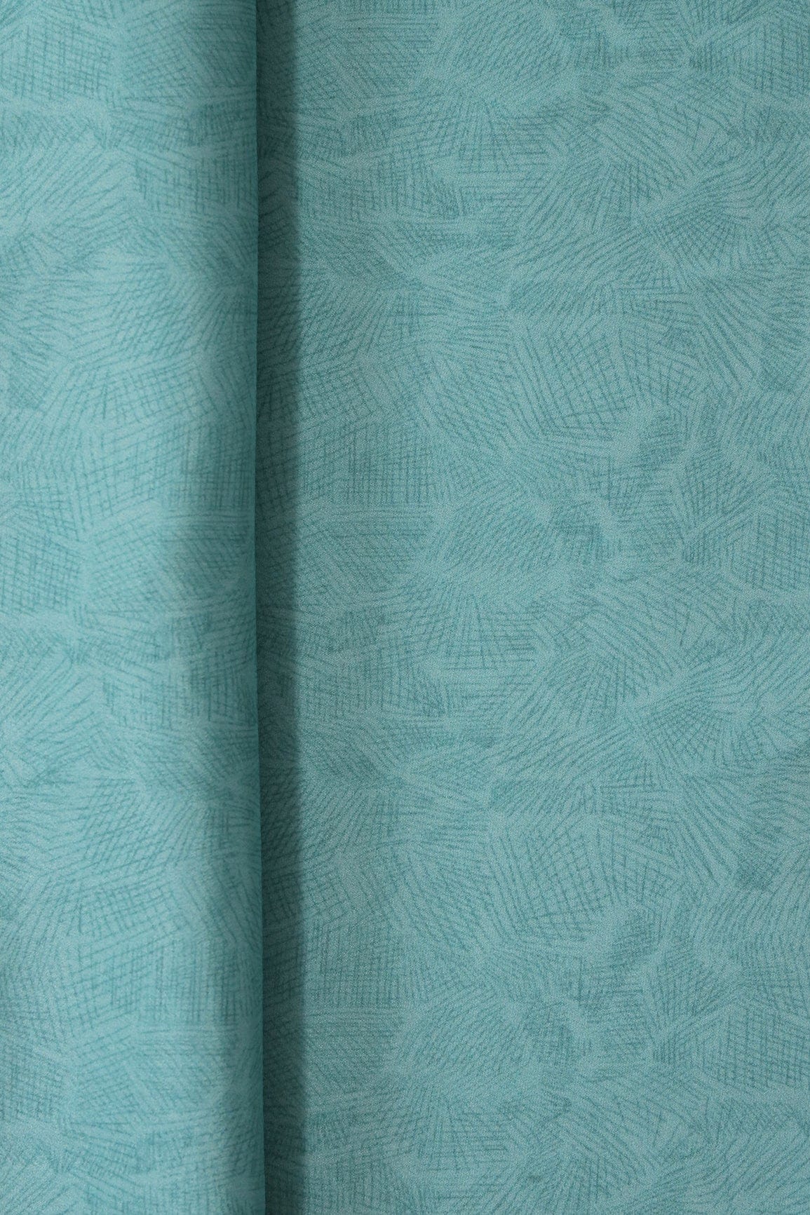 Pastel Teal Abstract Pattern Digital Print On French Crepe Fabric - doeraa