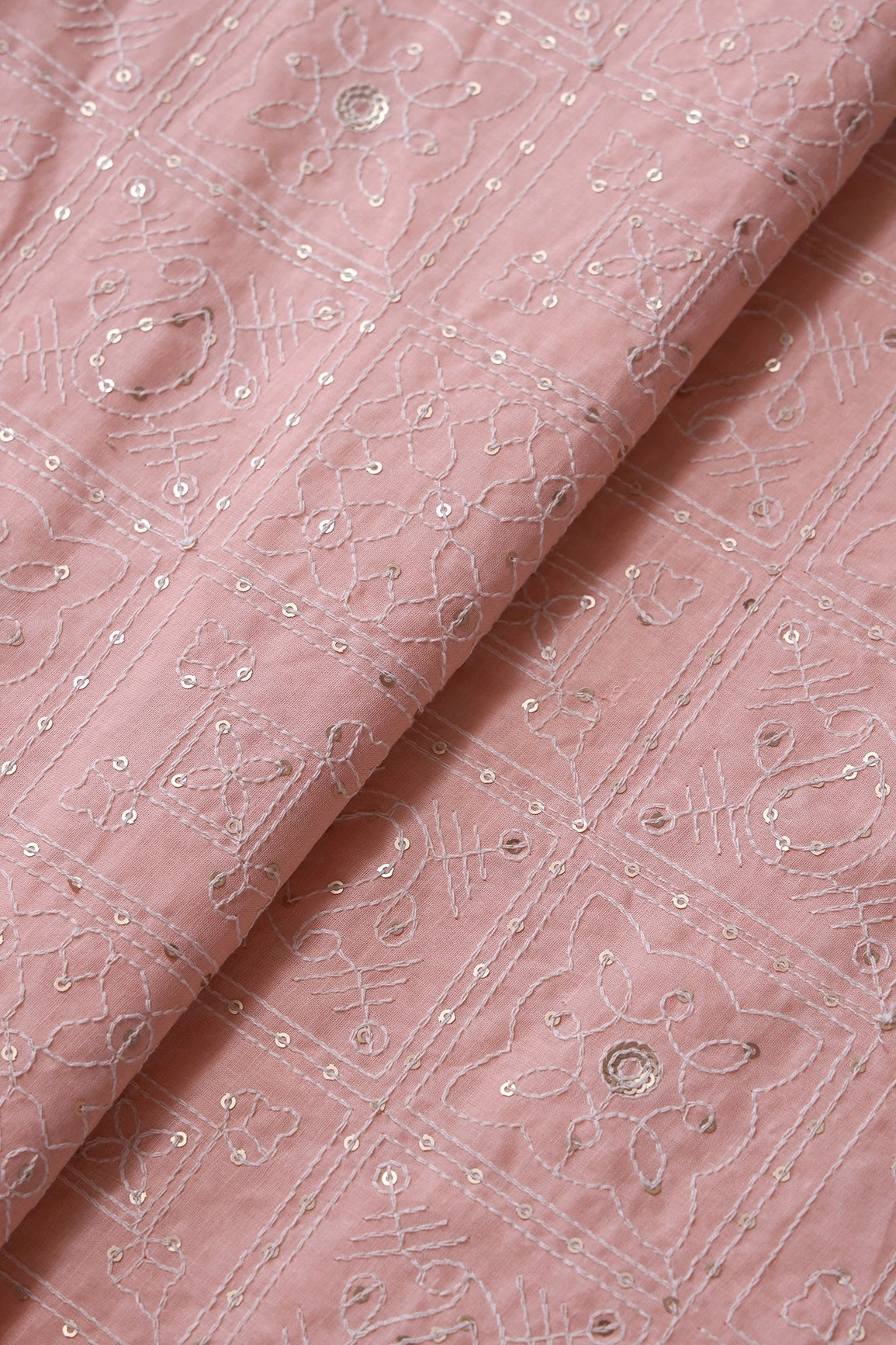 Peach Organic Cotton Unstitched Suit Set (2 Piece) - doeraa