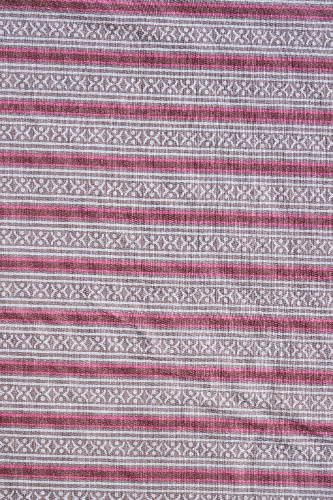 Pink And Beige Viscose Chanderi Silk Unstitched Suit (2 Piece) - doeraa