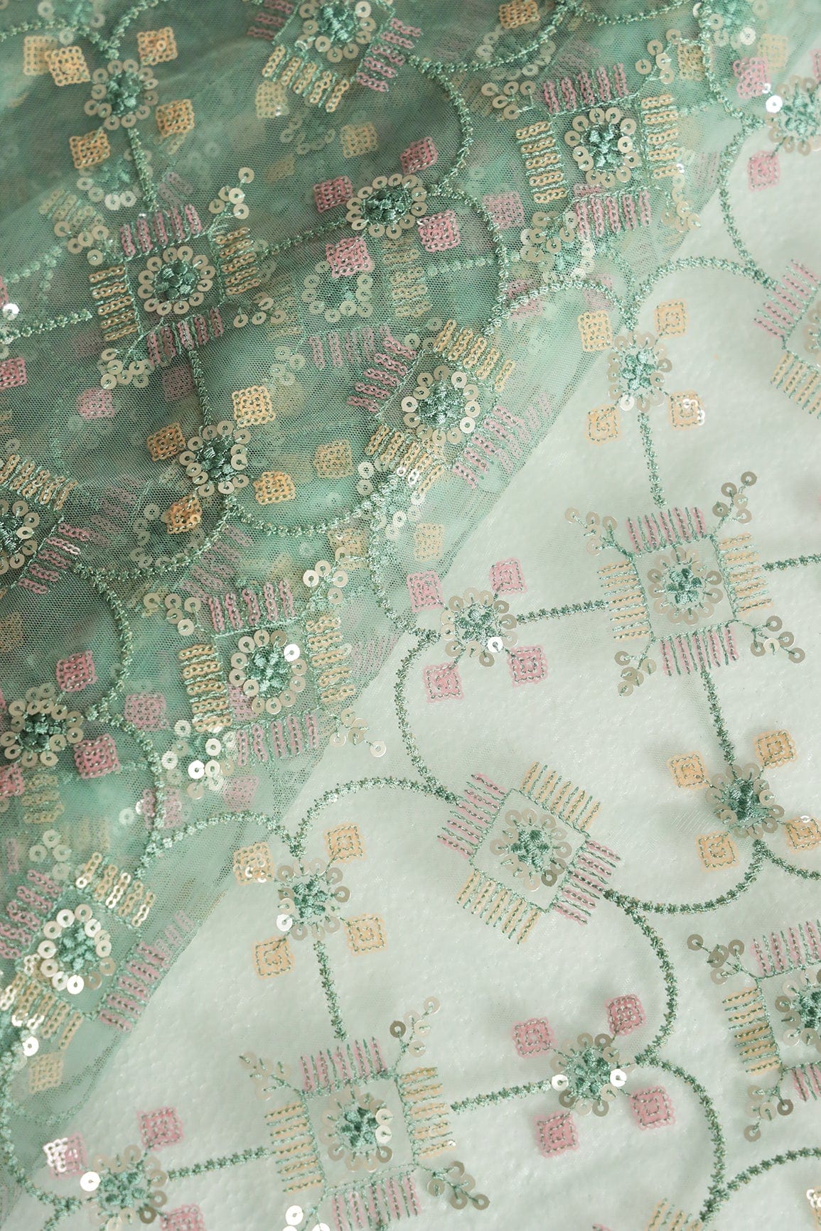 Pink And Olive Saree set (2 Piece) - doeraa