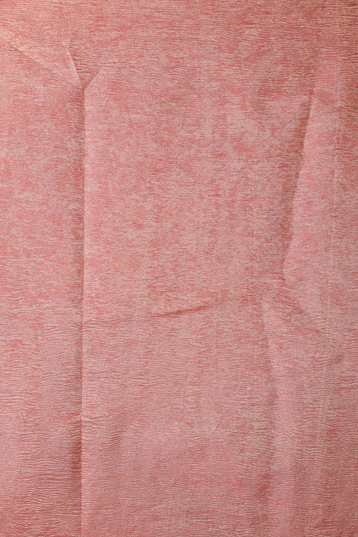 Pink Banarasi Zari Crush Tissue Fabric - doeraa