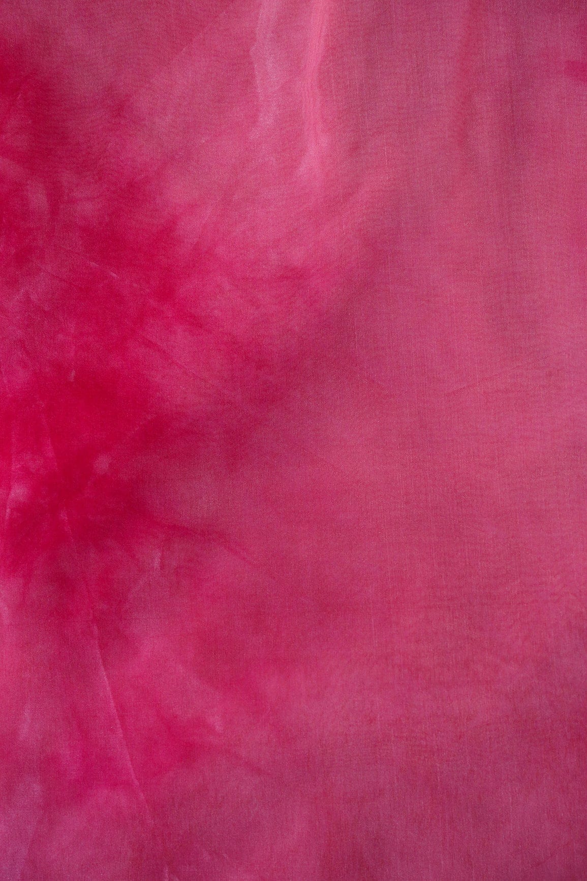 Pink Tie & Dye Shibori Print On Organza Fabric - doeraa