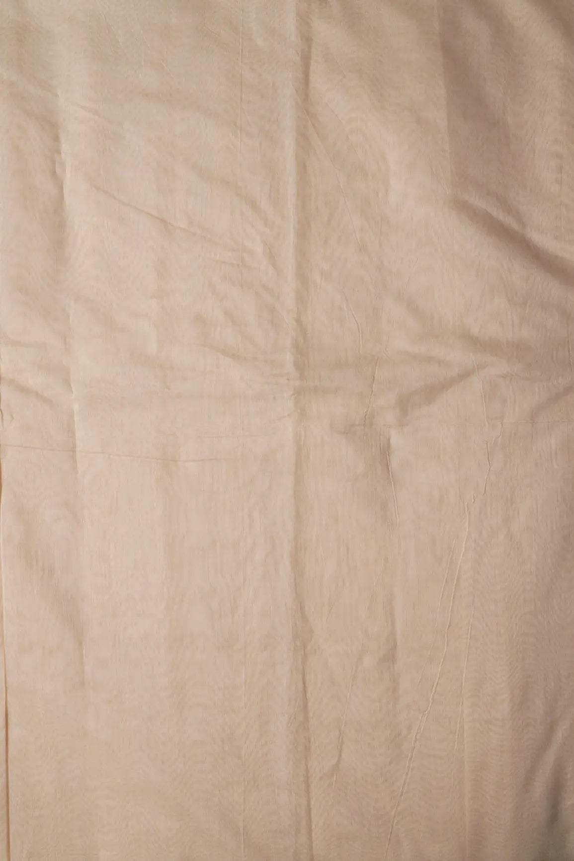 Plain Beige Polyester Chanderi Silk Fabric - doeraa