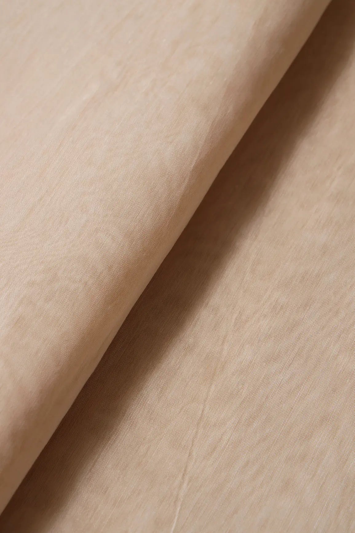 Plain Beige Polyester Chanderi Silk Fabric - doeraa