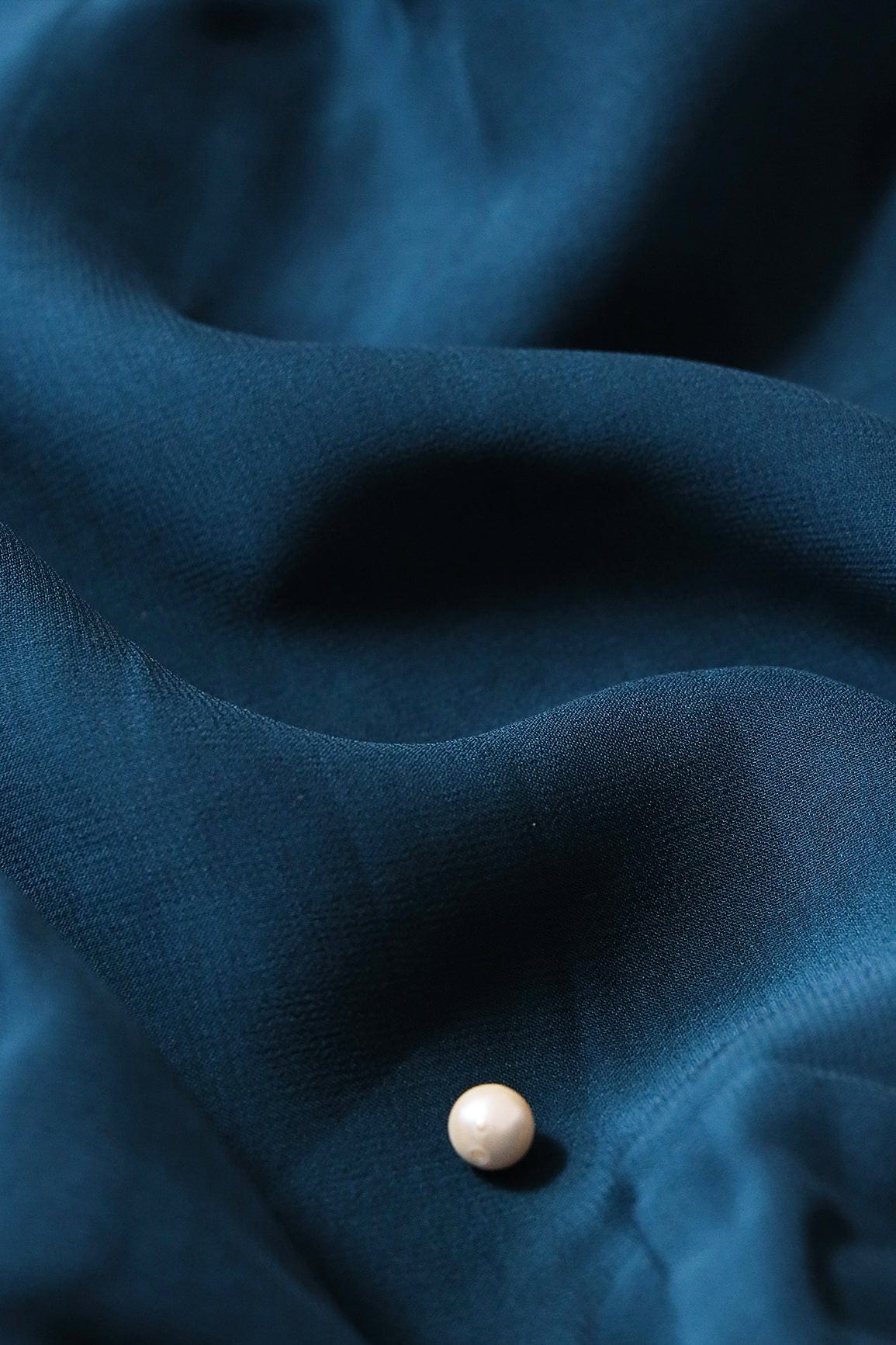 Prussian Blue Dyed Viscose Georgette Fabric - doeraa