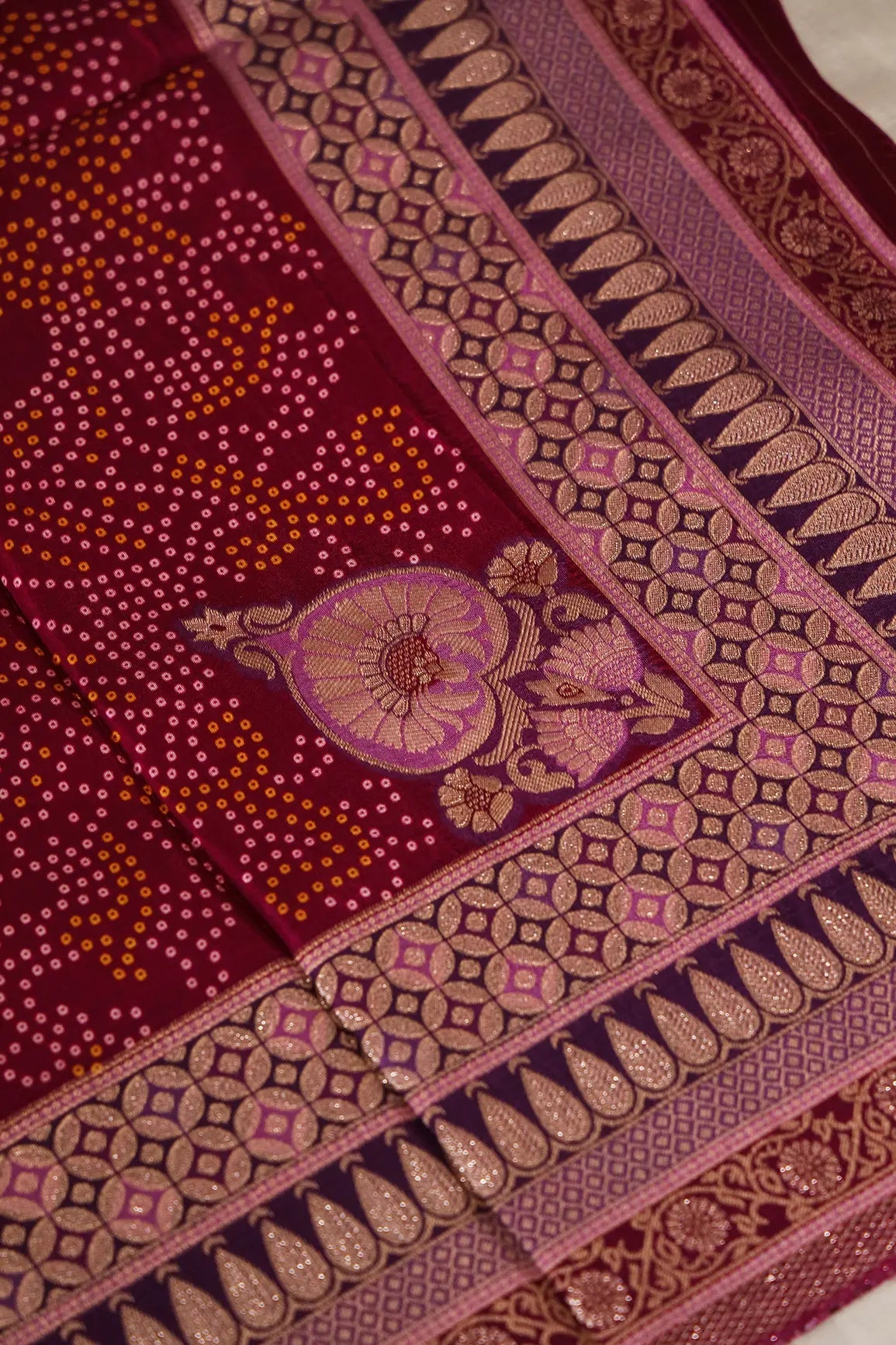 Purple Pure Viscose Dola Silk Jacquard Print Dupatta - doeraa