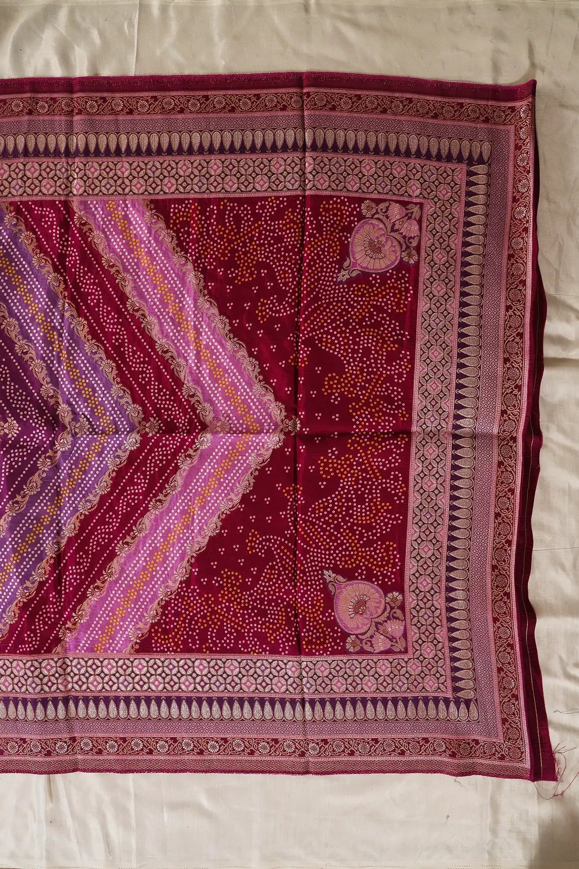 Purple Pure Viscose Dola Silk Jacquard Print Dupatta - doeraa