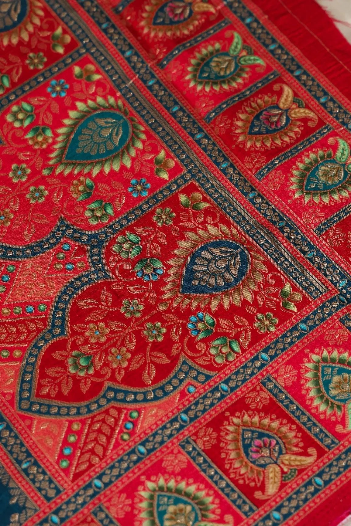 Rama Pure Viscose Dola Silk Jacquard Print Dupatta - doeraa