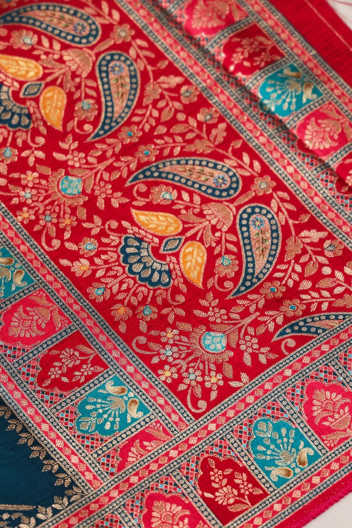 Rama Pure Viscose Dola Silk Jacquard Print Dupatta - doeraa