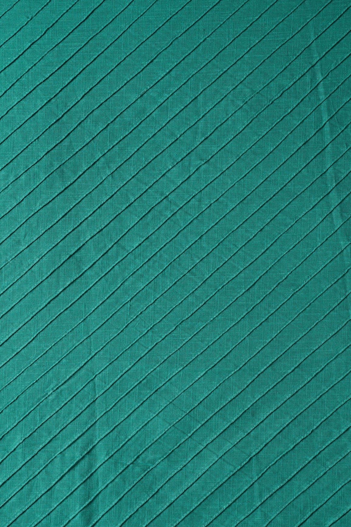 Rama Stripes Pintucks Plain Cotton Fabric - doeraa