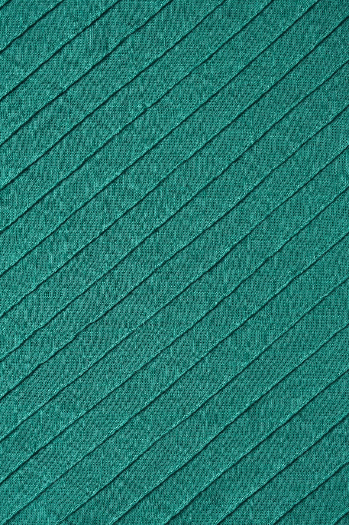 Rama Stripes Pintucks Plain Cotton Fabric - doeraa