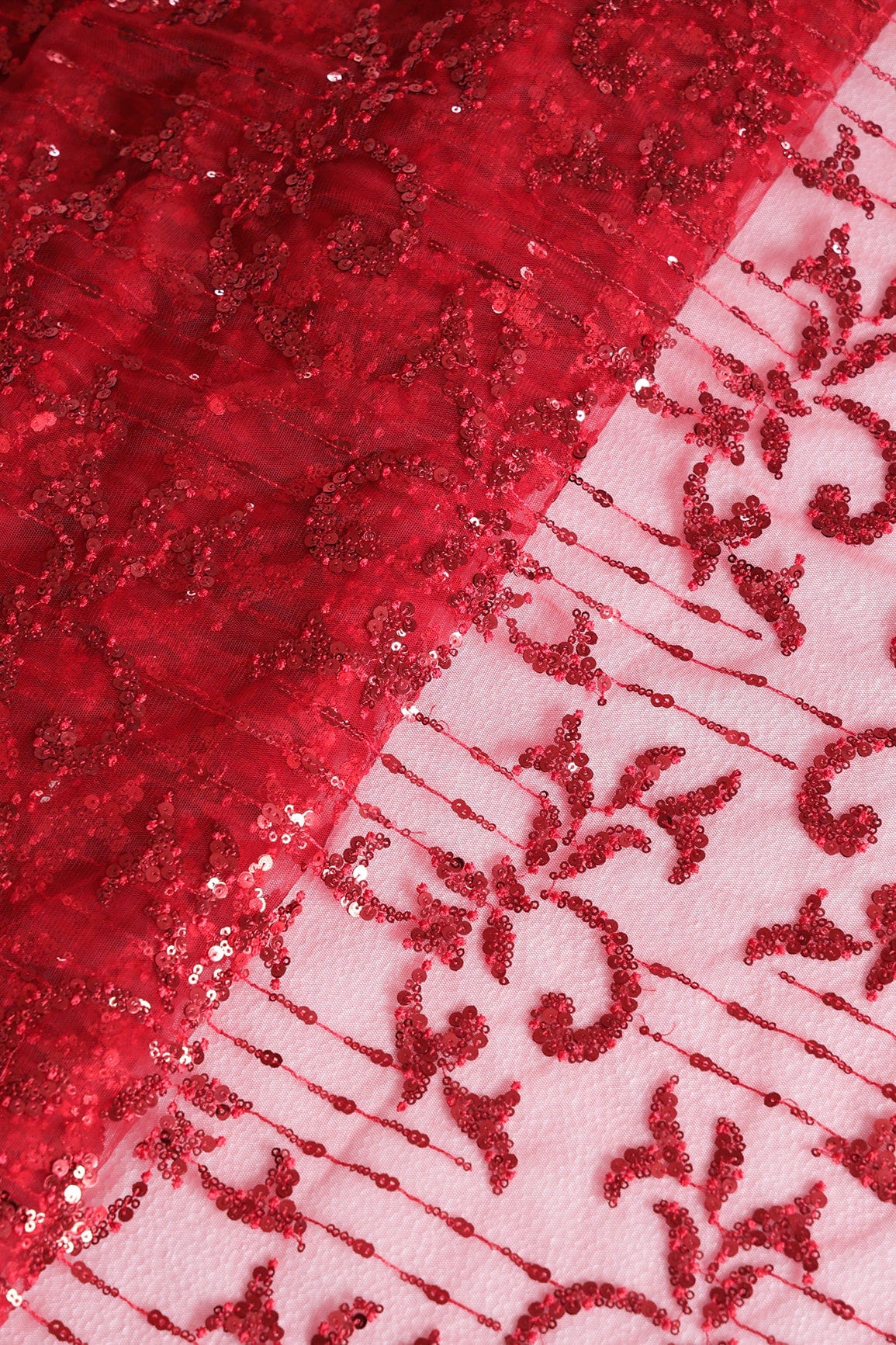 Red And Salmon Pink Saree set (2 Piece) - doeraa