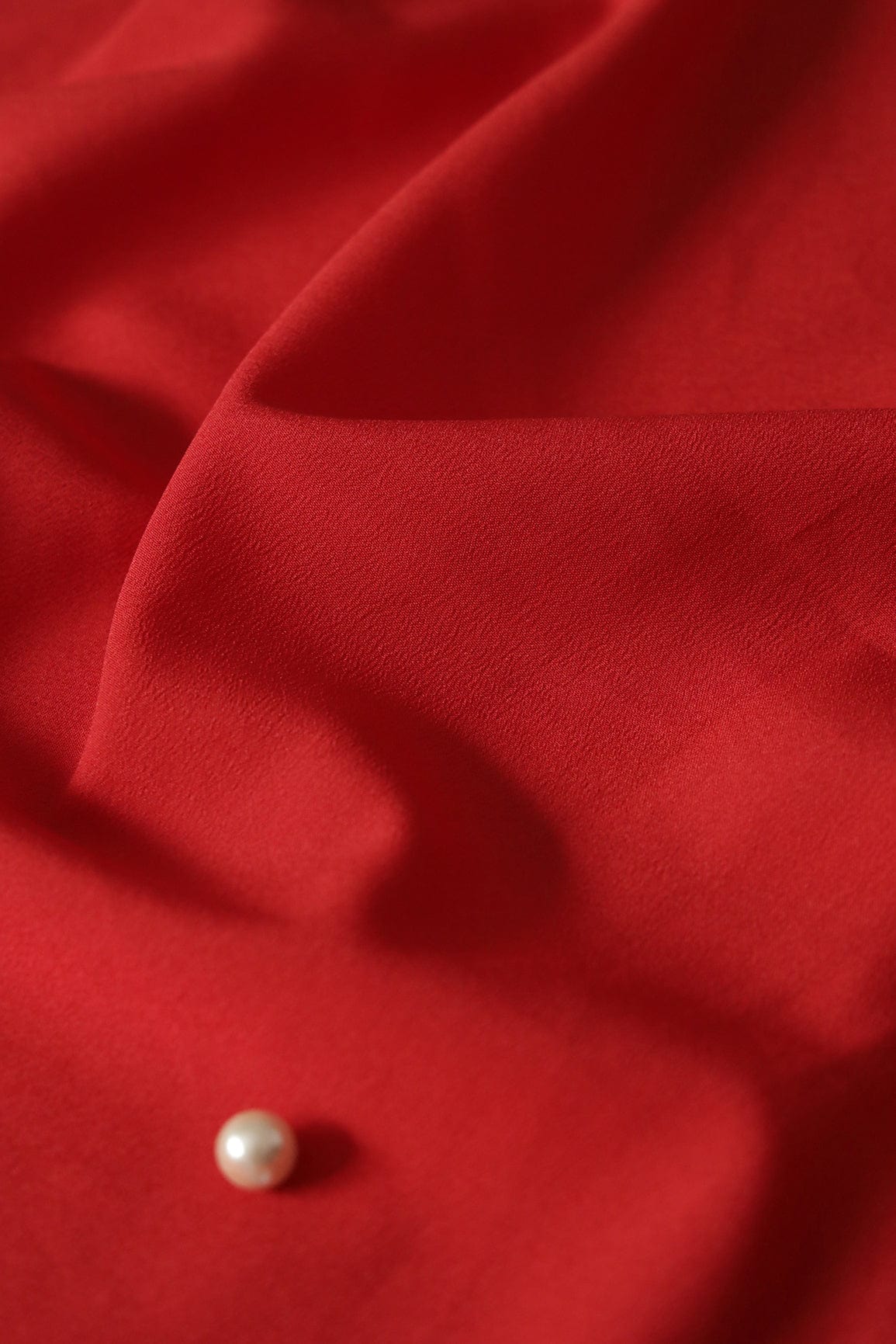 Red Dyed Crepe Fabric - doeraa