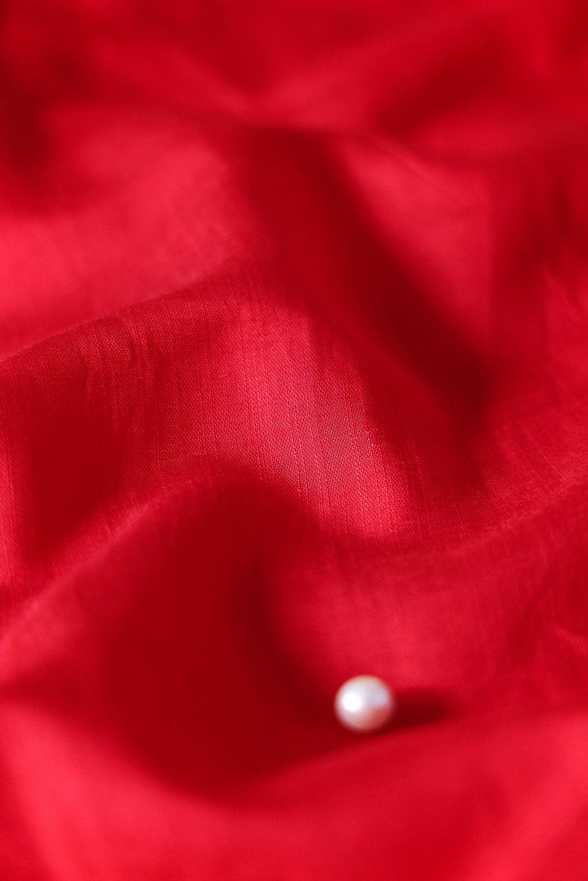 Red Raw Silk Fabric - doeraa