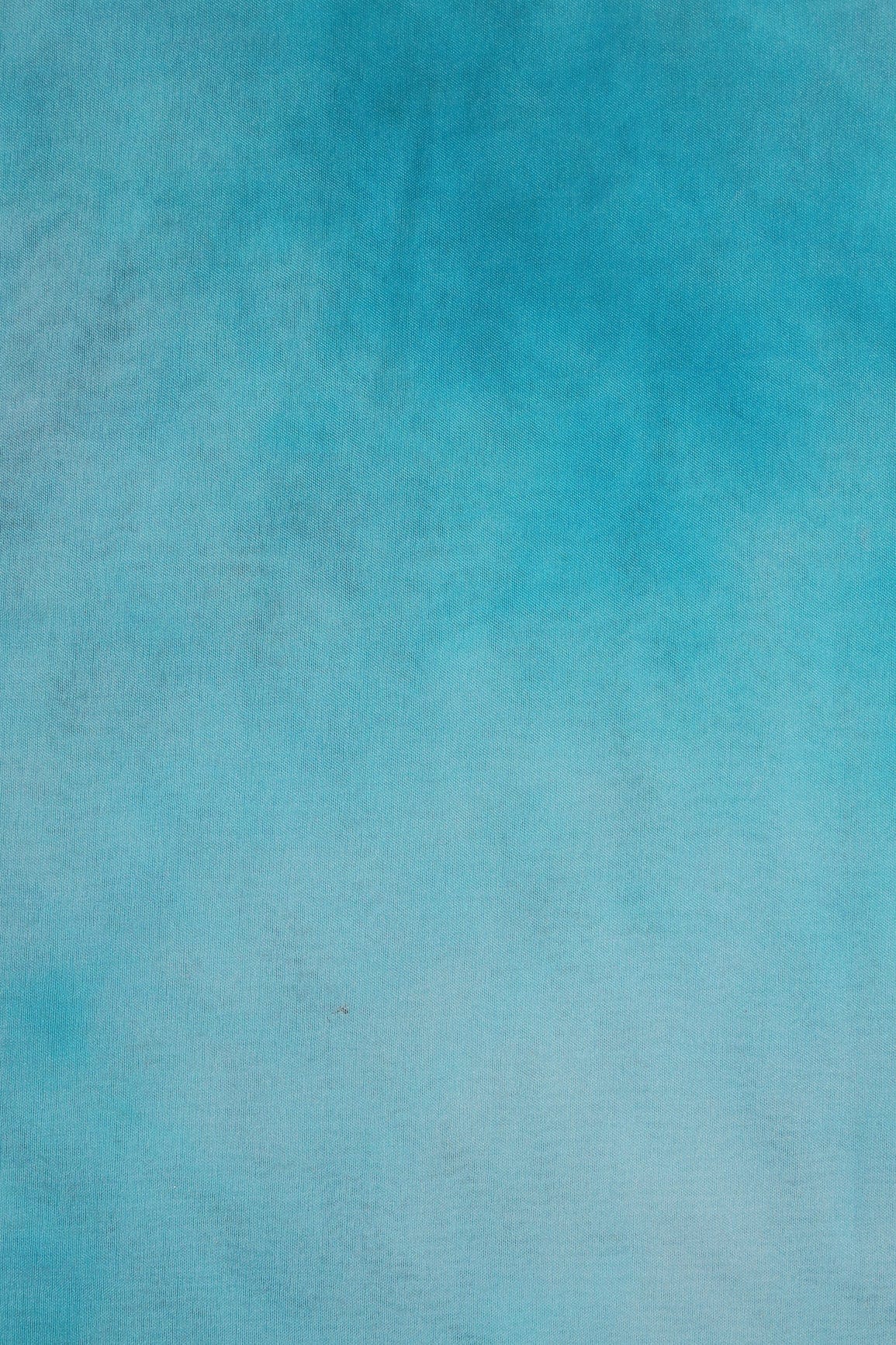 Sky Blue Tie & Dye Shibori Print On Organza Fabric - doeraa