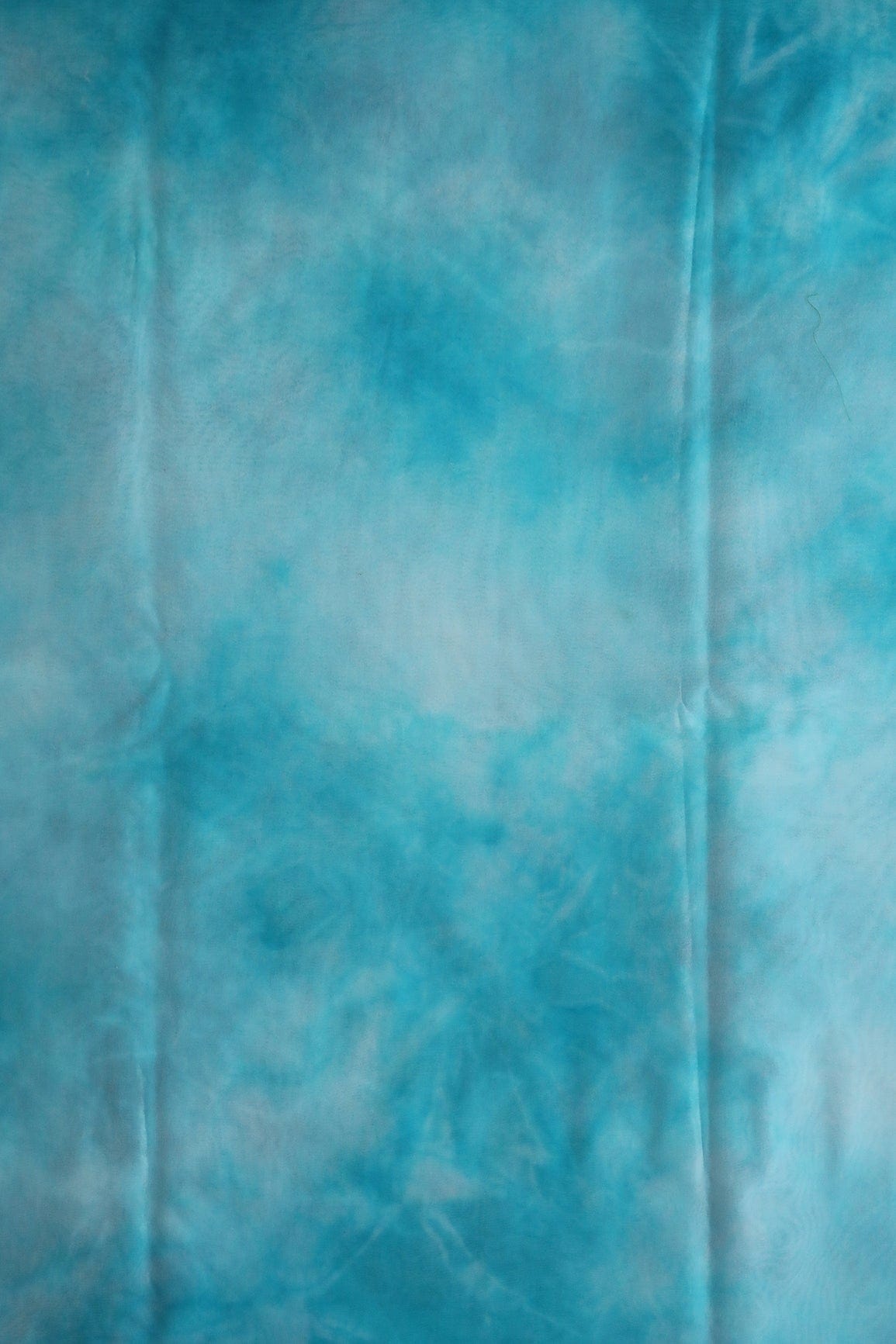 Sky Blue Tie & Dye Shibori Print On Organza Fabric - doeraa