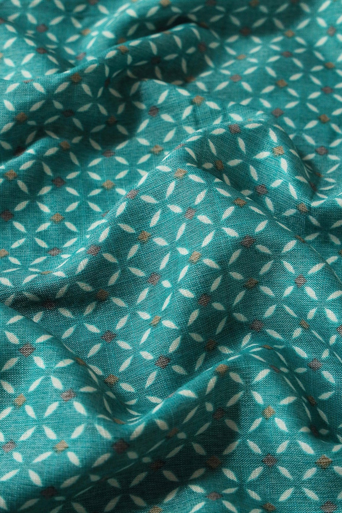 Teal And Persian Green Pure Rayon Unstitched Suit Set (2 Piece) - doeraa