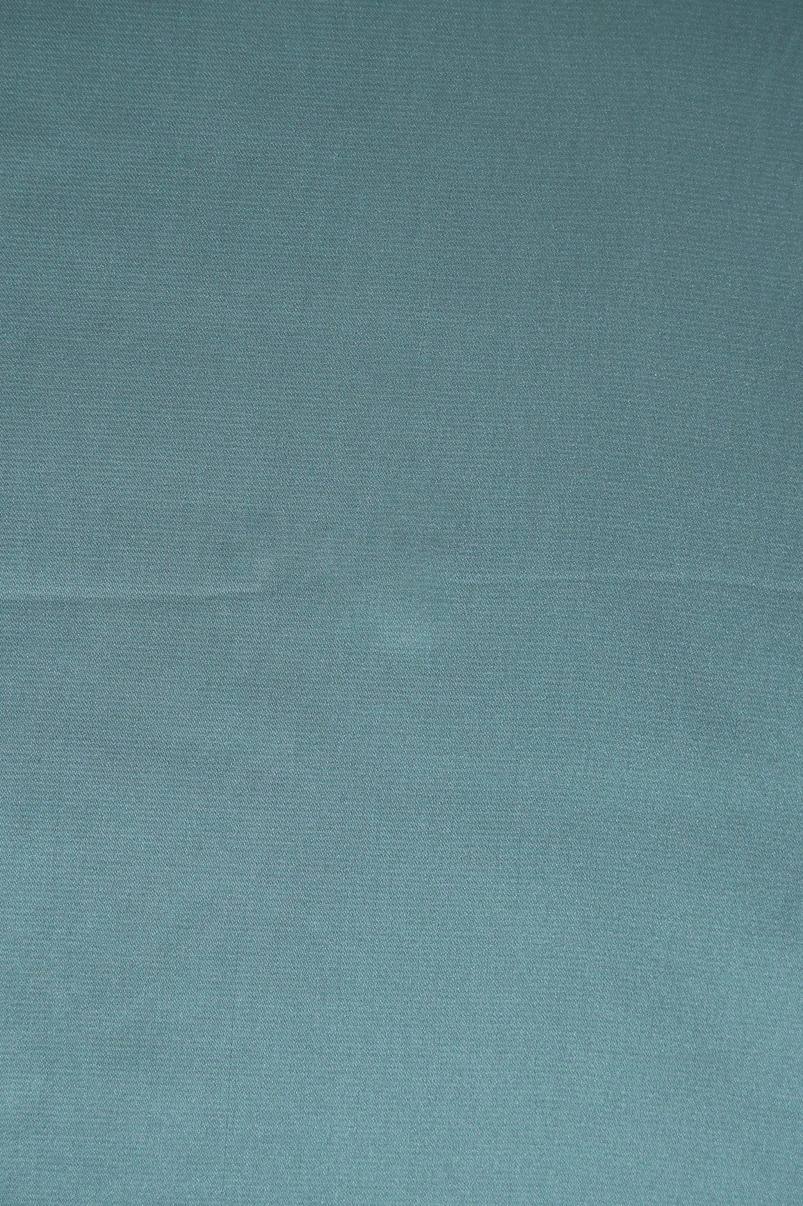 Teal Blue Dyed Georgette Satin Fabric - doeraa