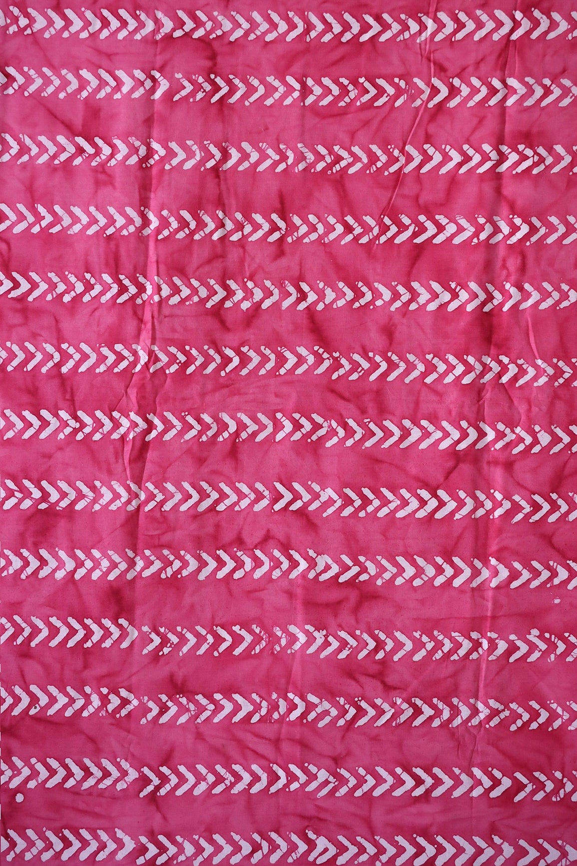White And Dark Pink Geometric Pattern Batik Handblock Organic Cotton Fabric - doeraa