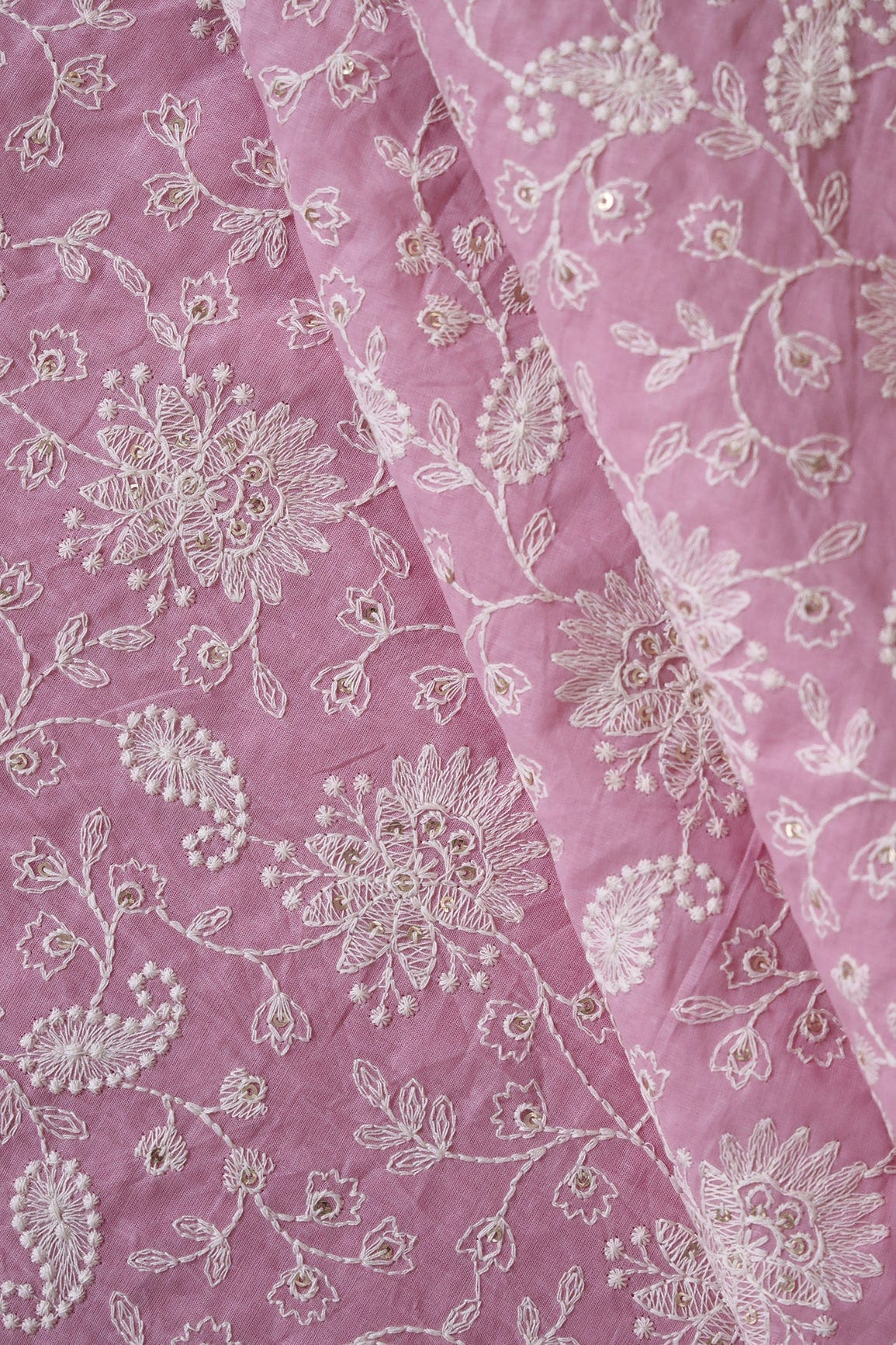 White And Pink Saree Set (2 Piece) - doeraa