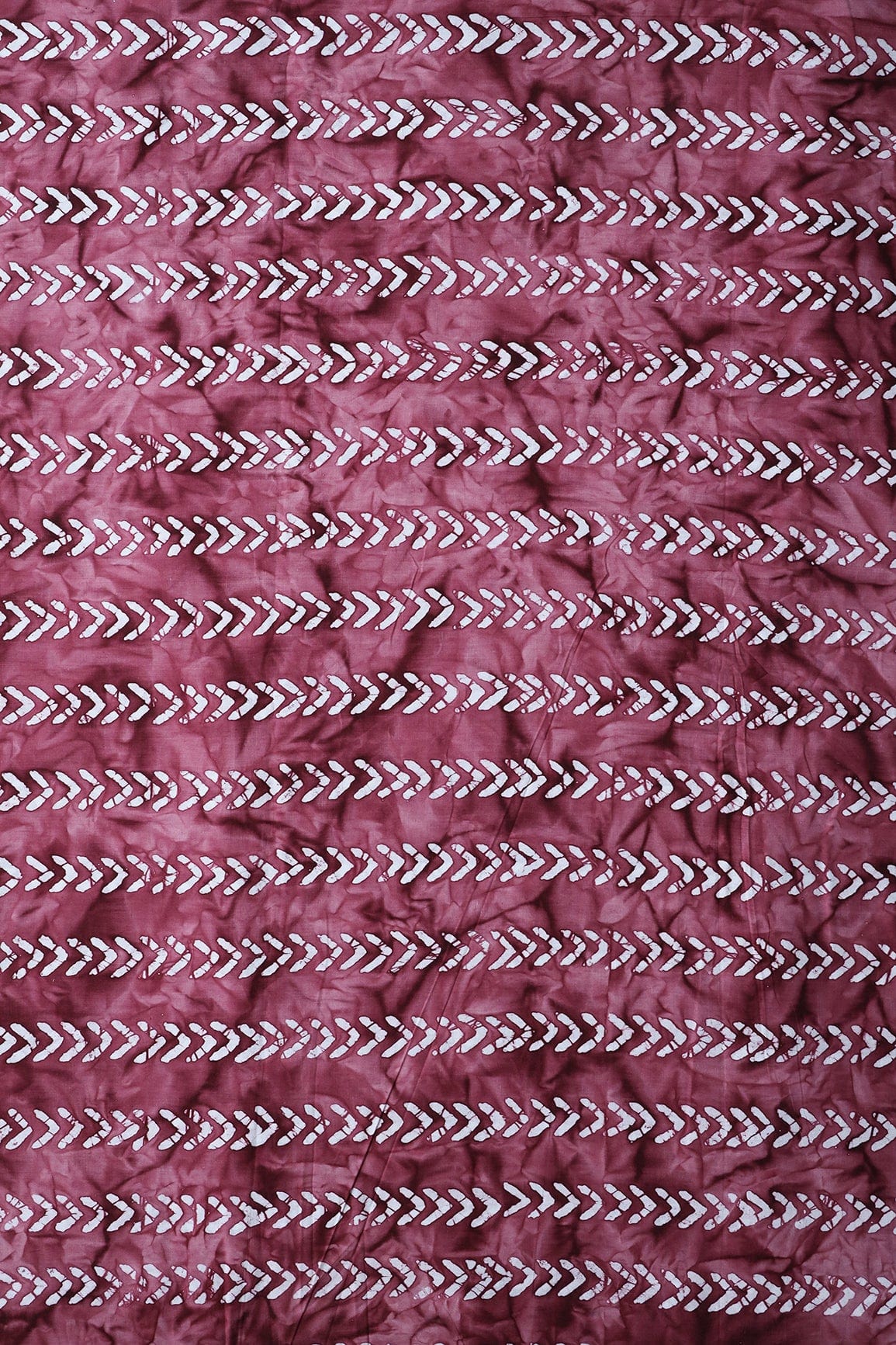 White And Rouge Pink Geometric Pattern Batik Handblock Organic Cotton Fabric - doeraa