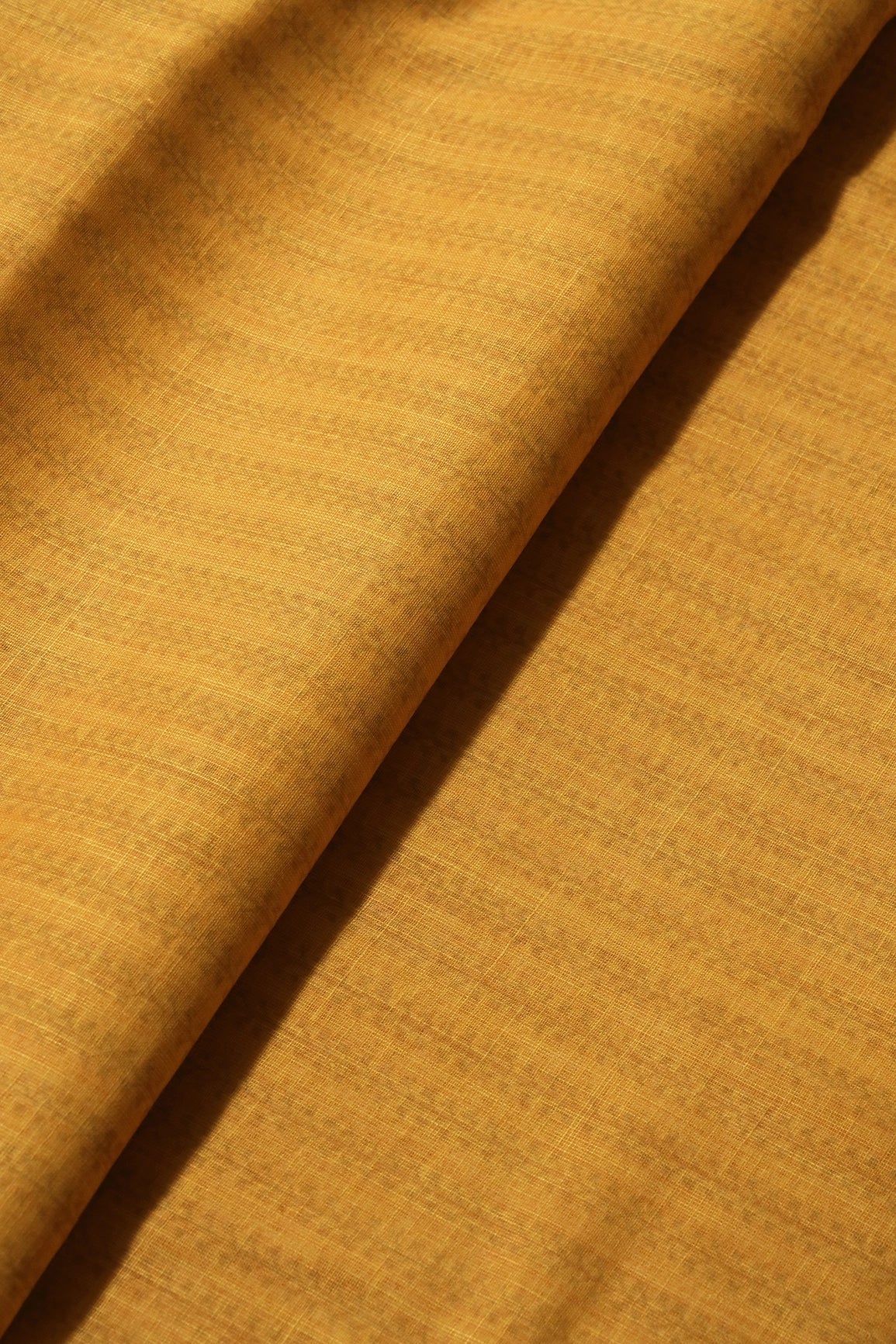 Yellow Stripes Textured Digital Print On Poly Linen Fabric - doeraa