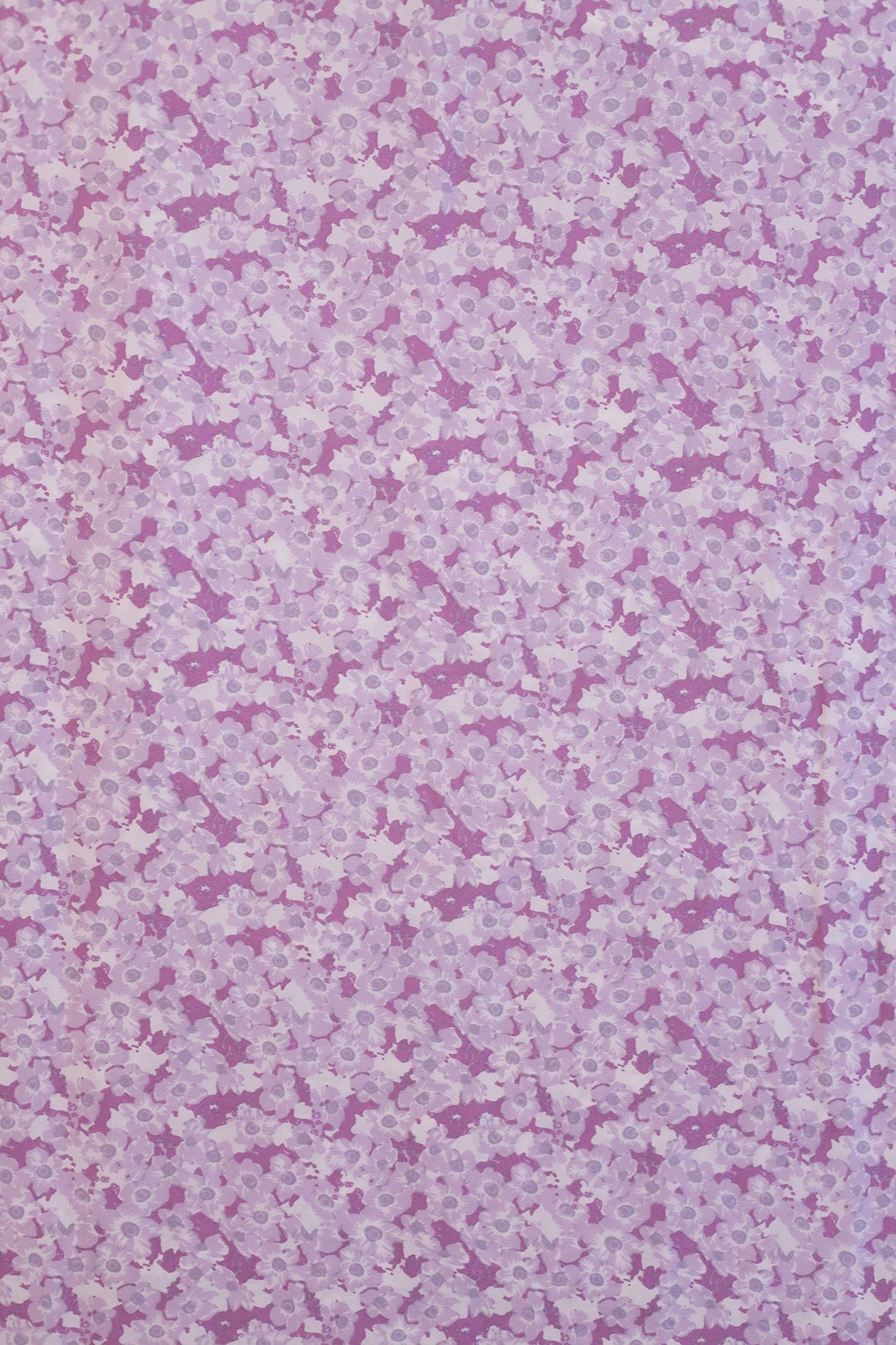 Big Width "56" Beautiful Lavender Floral Digital Print On Crepe Satin Fabric - doeraa