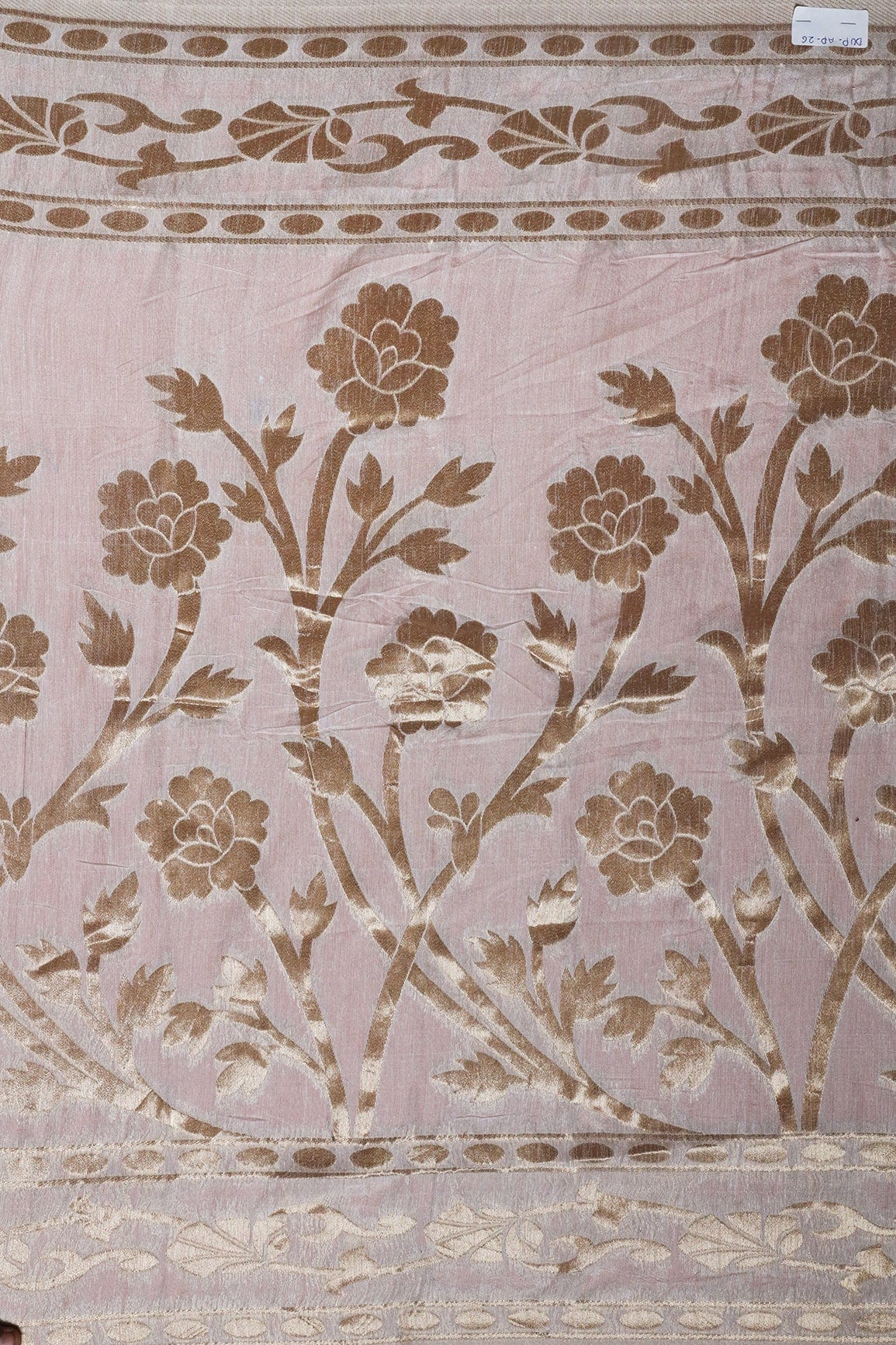 doeraa Dupatta Floral Gold Zari Jacquard White Dyeable Chanderi Dupatta With Border