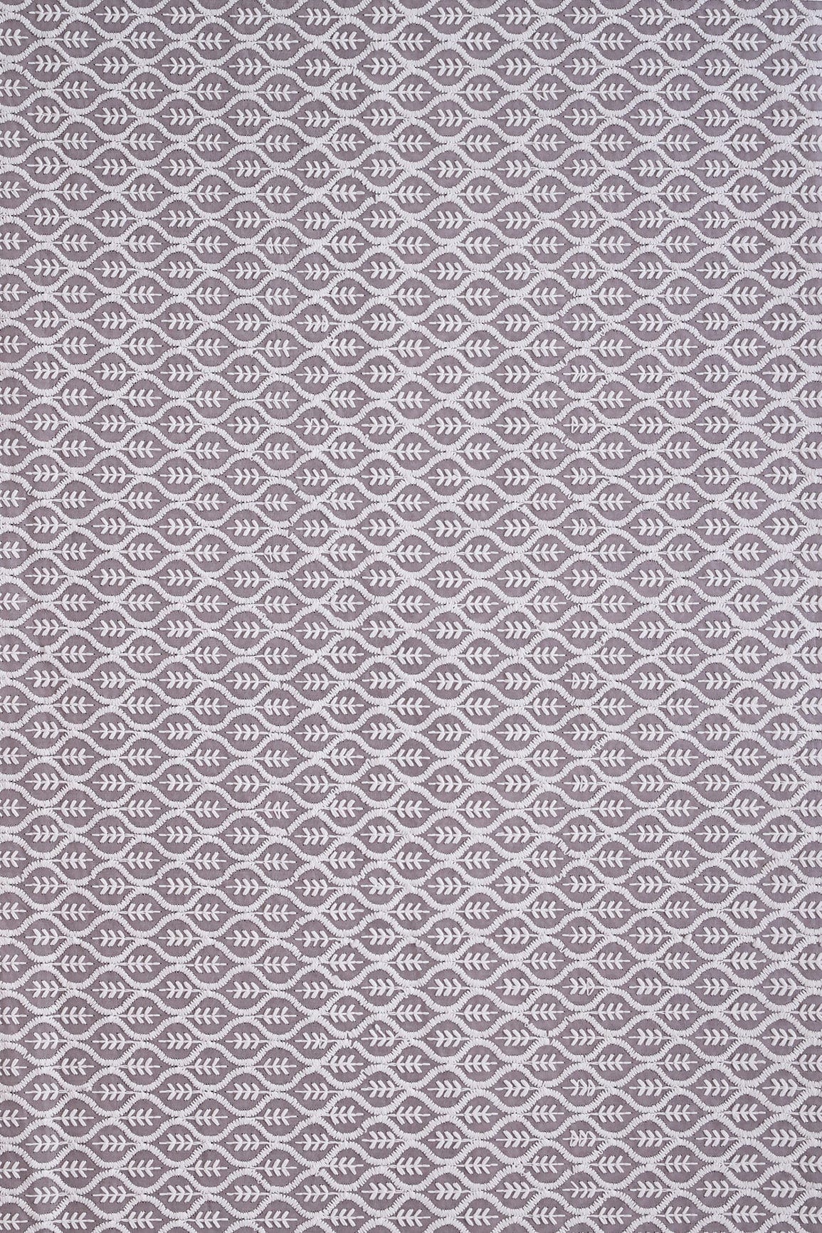 doeraa Embroidery Fabrics White Thread Beautiful Trellis Embroidery On Grey Soft Cotton Fabric