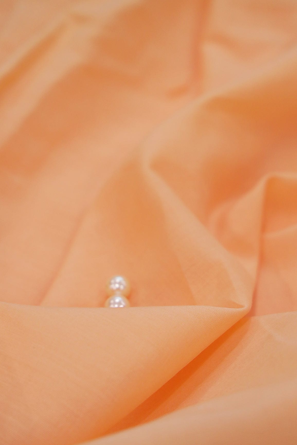doeraa Plain Dyed Fabrics Peach Pure Cotton Dull Satin Fabric