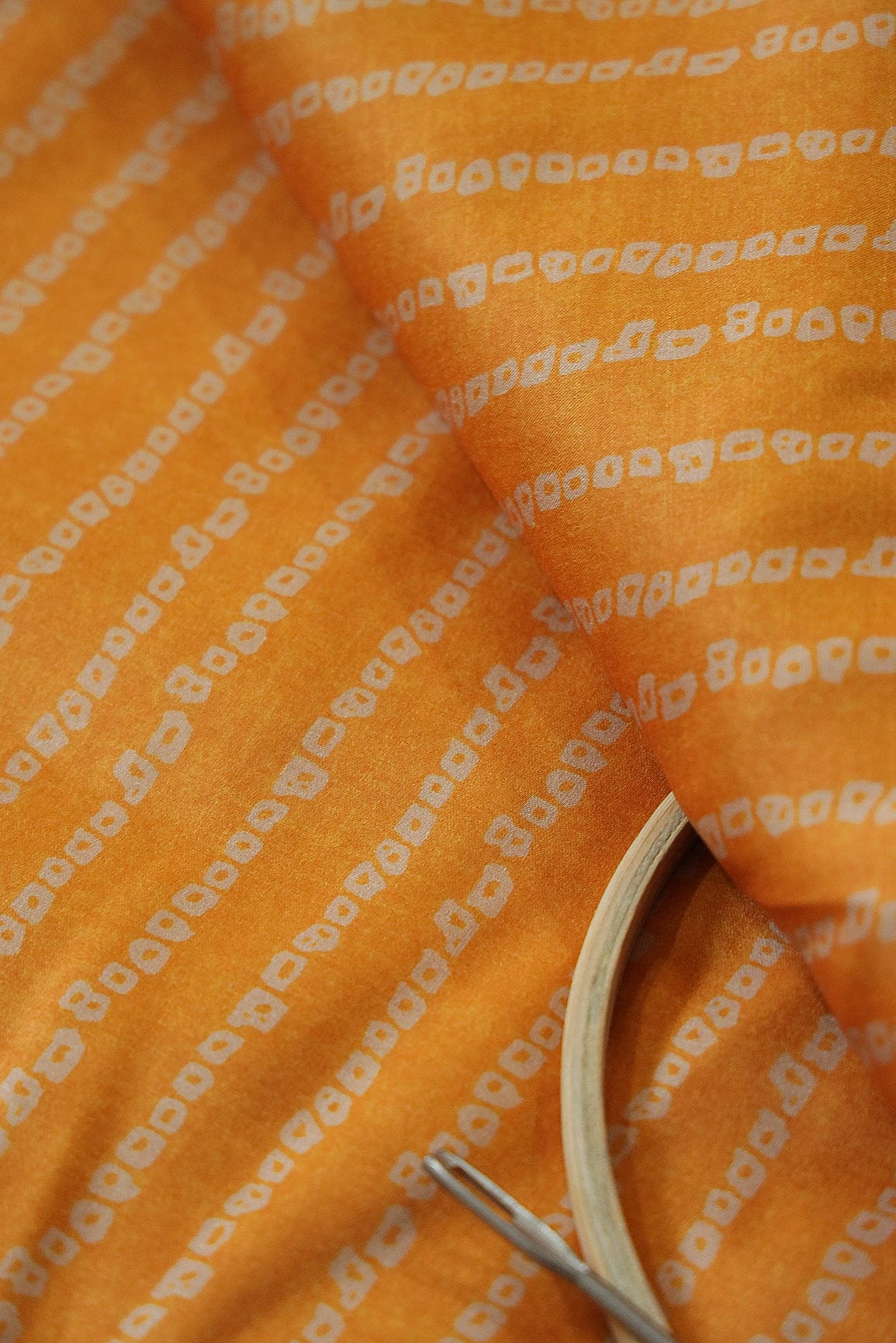 doeraa Prints Aesthetic Yellow Digital Print on Tussar Satin Fabric