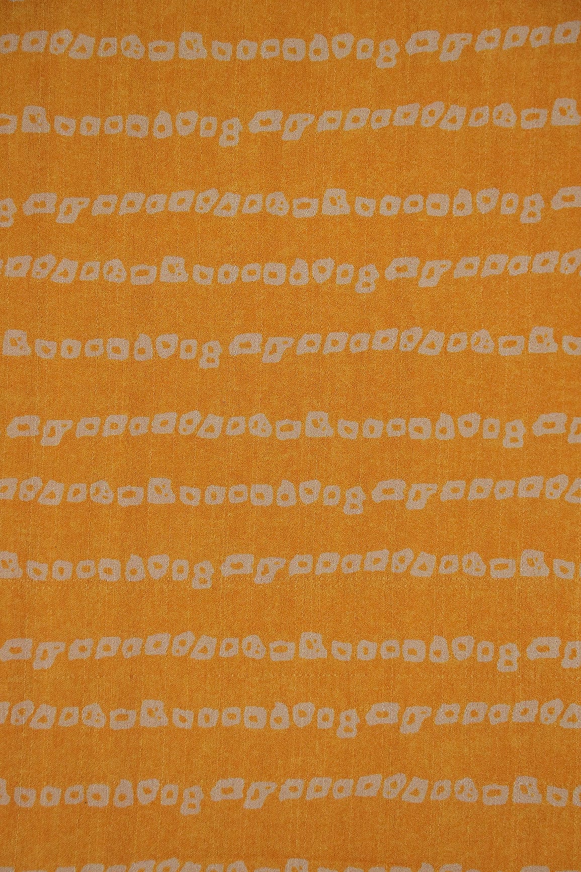 doeraa Prints Aesthetic Yellow Digital Print on Tussar Satin Fabric