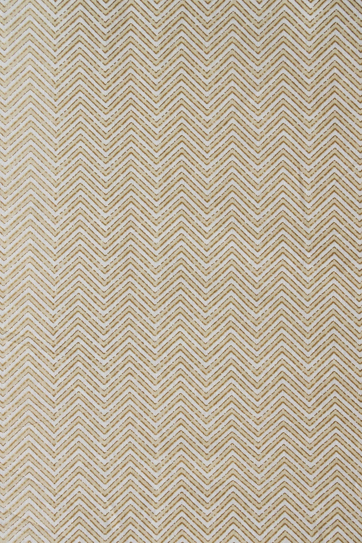 doeraa Prints Beige And Olive Chevron Print On Pure Mul Cotton Fabric