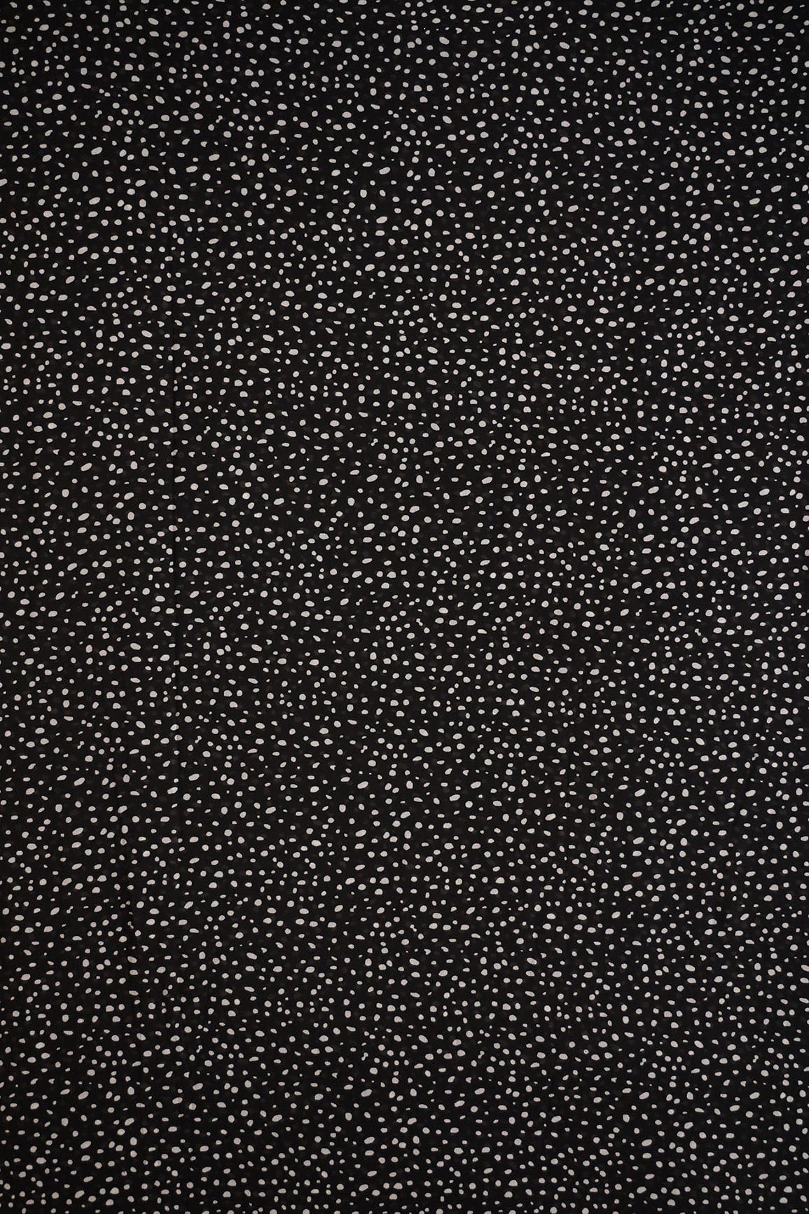 doeraa Prints Big Width "56" Black And White Polka Dots Digital Print On Georgette Fabric