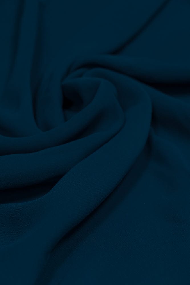 Yale Blue Dyed Georgette Fabric - doeraa