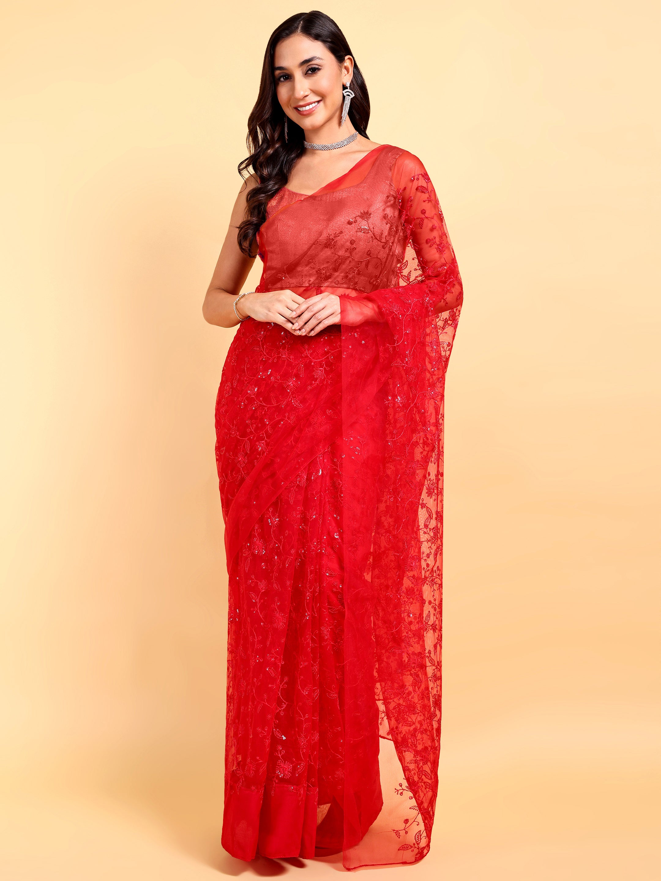 Red Saree Set (2 Piece)