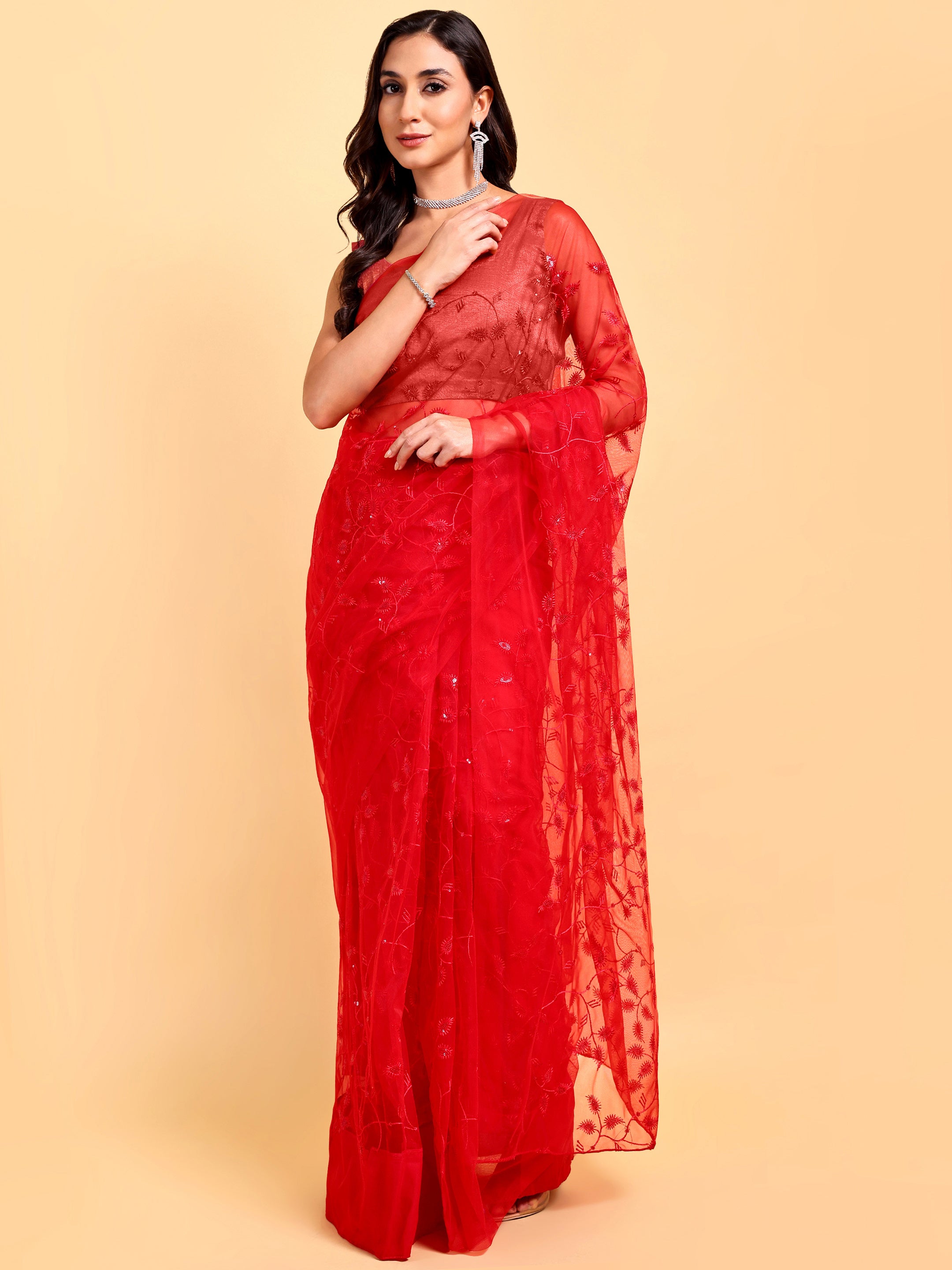 Red Saree Set (2 Piece)