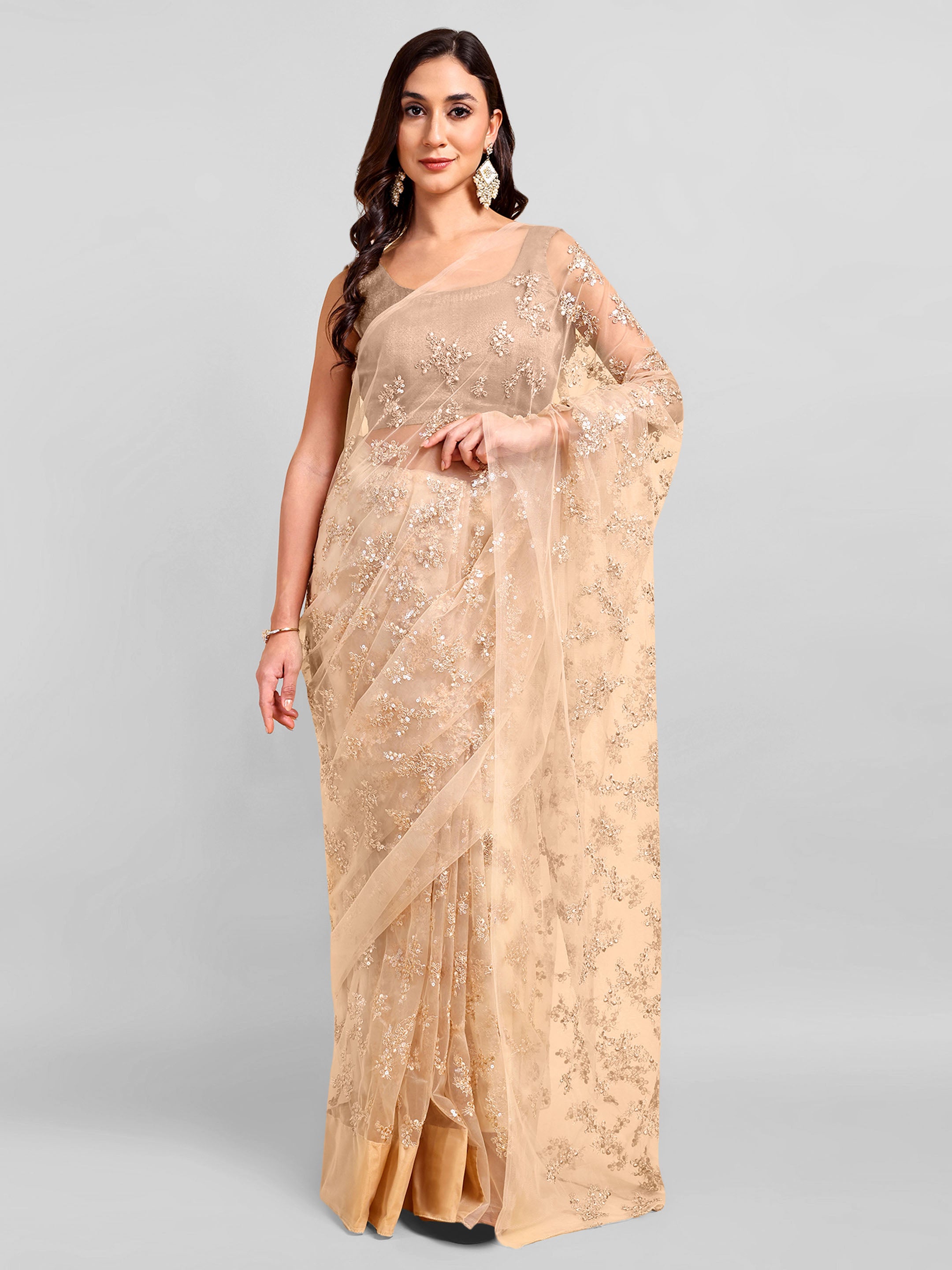 Beige Saree Set (2 Piece)