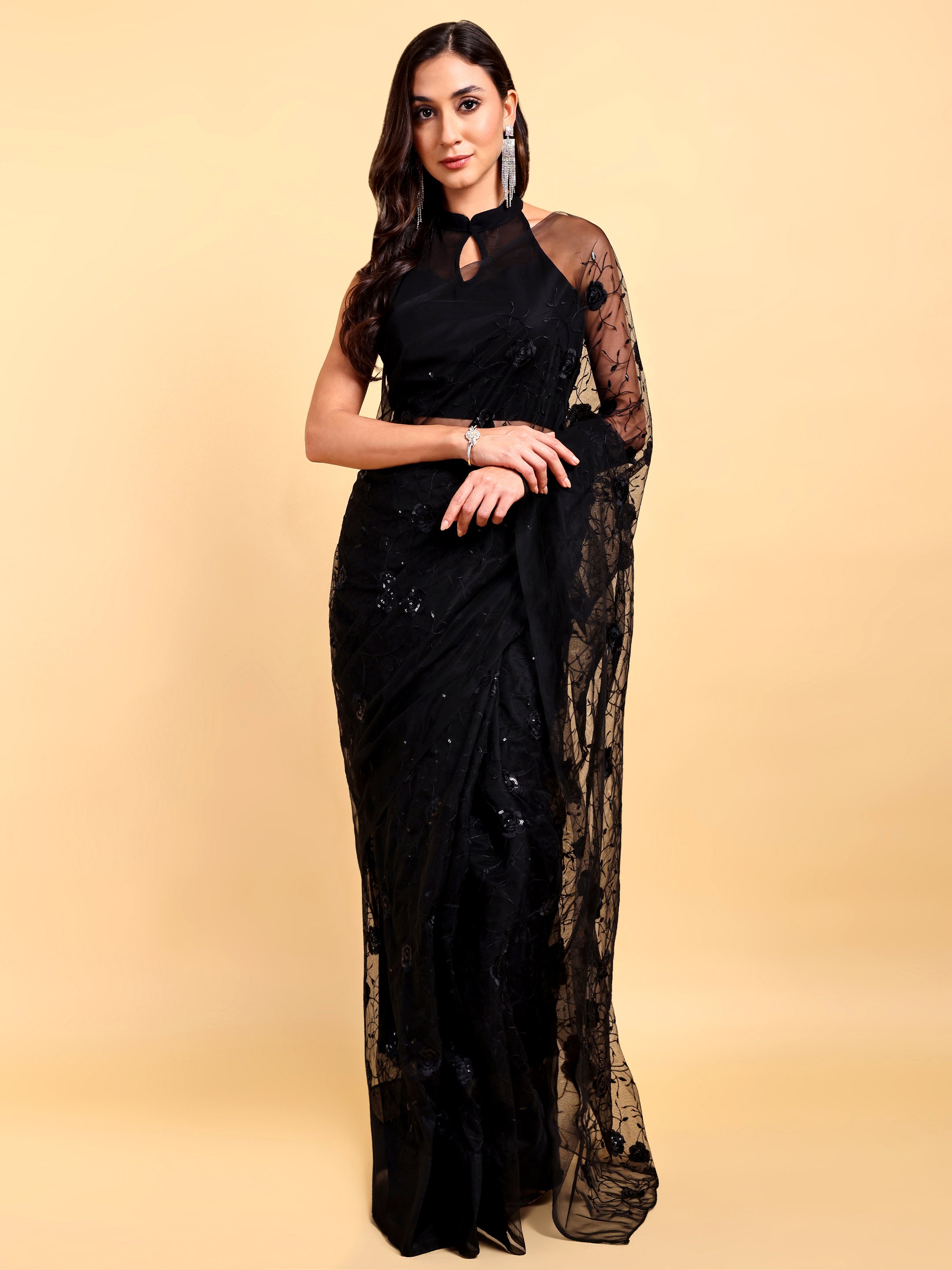 Black Saree Set (2 Piece)