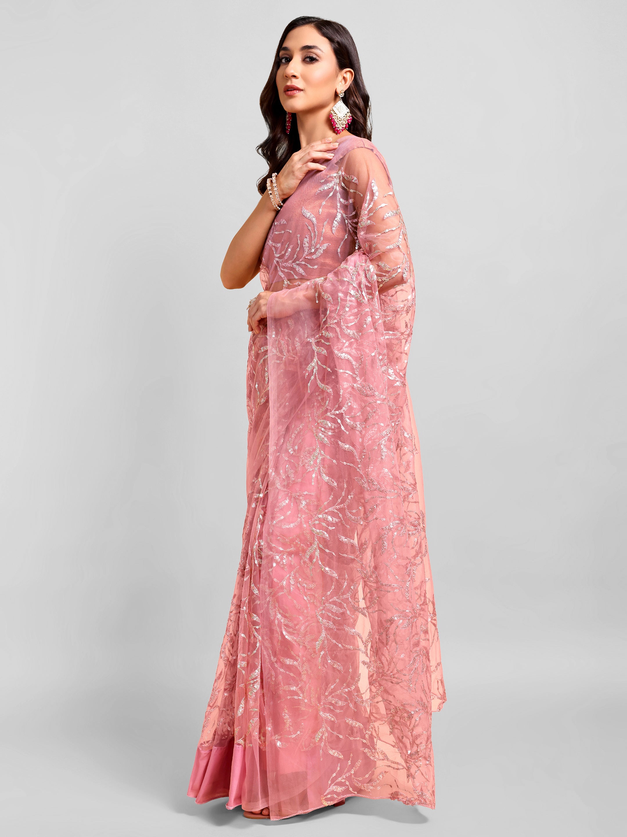 Pink Saree Set (2 Piece)