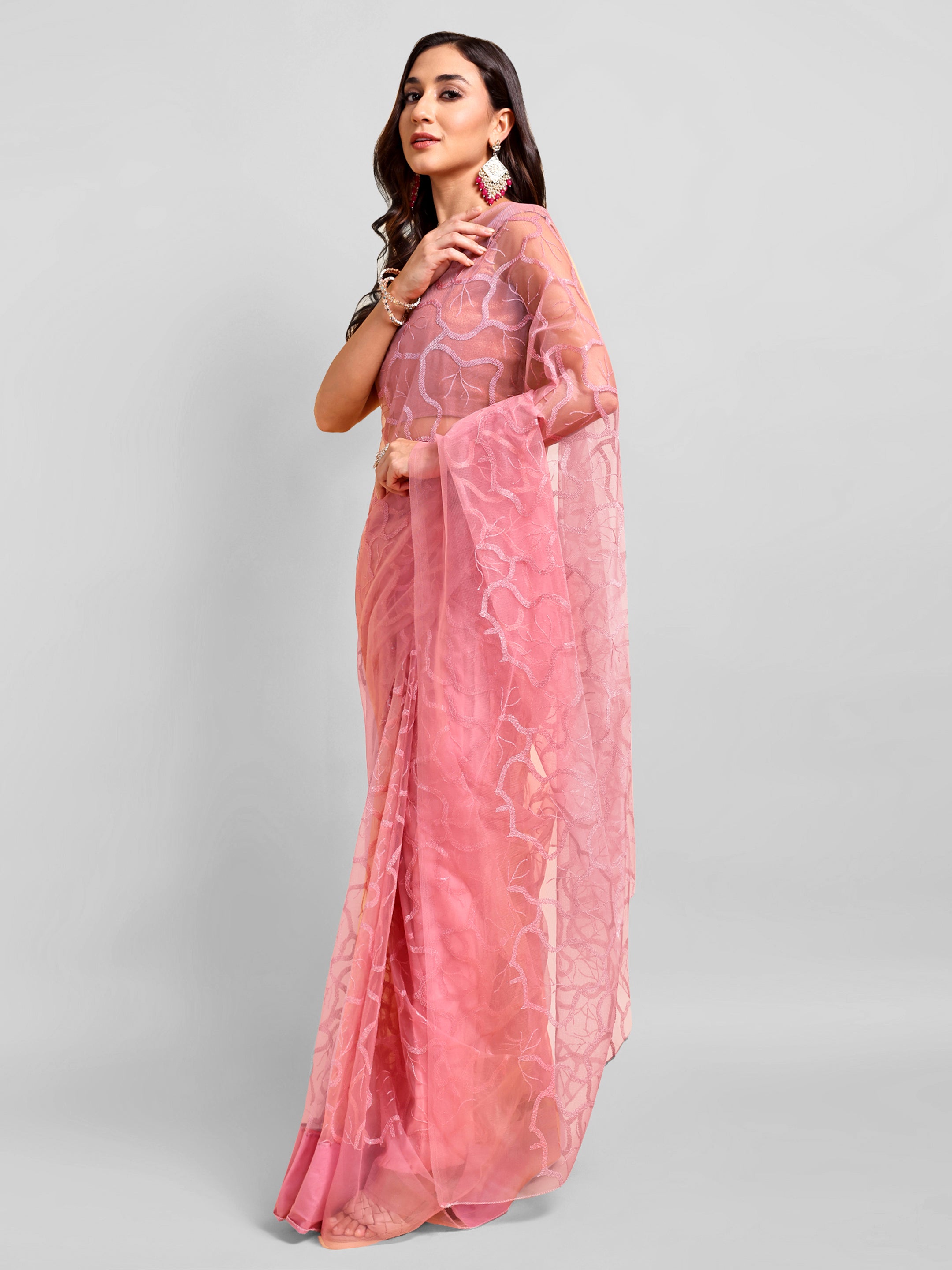 Pink Saree set (2 Piece)