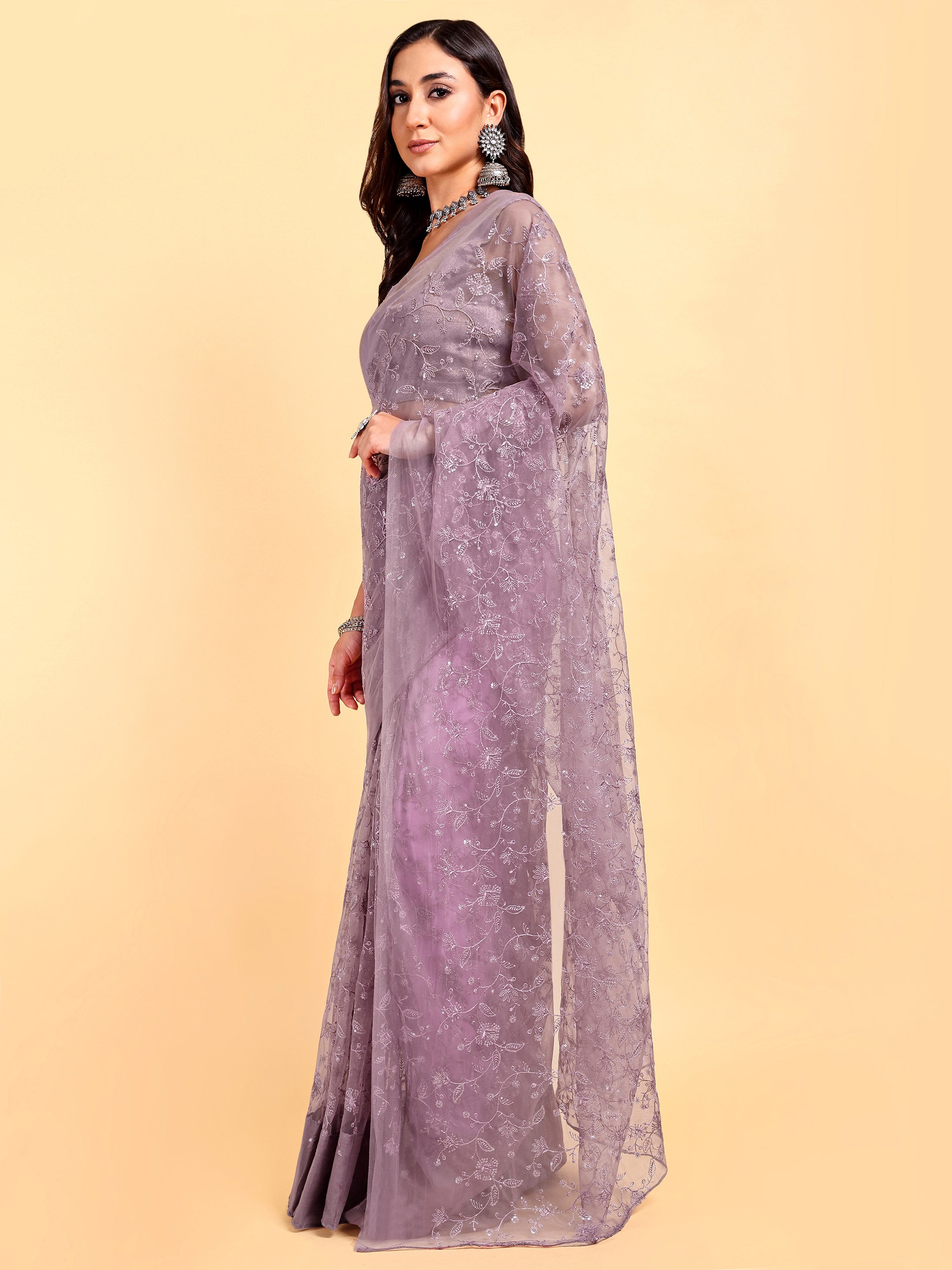 Mauve Saree Set (2 Piece)