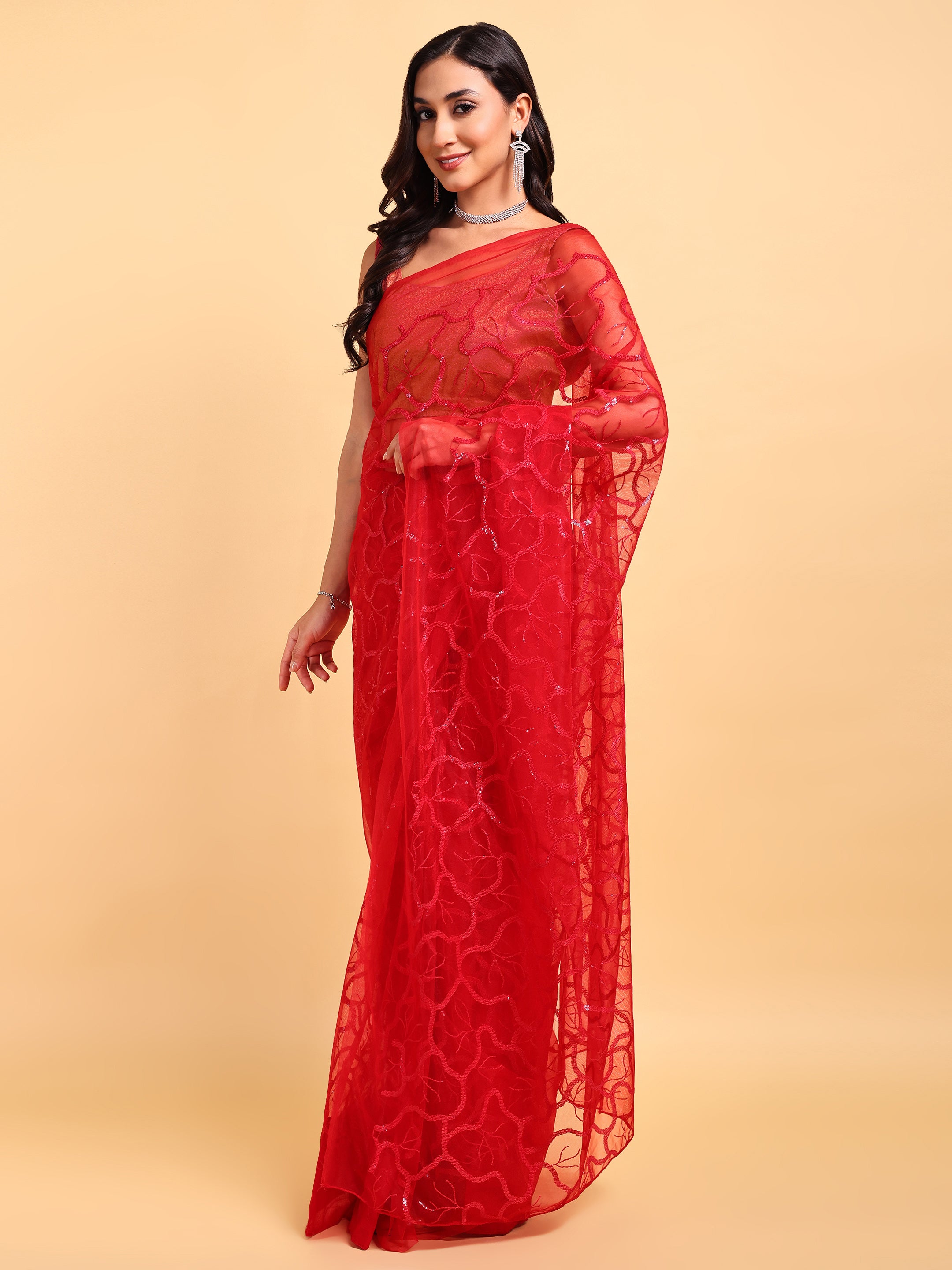 Red Saree Set (2 Piece)