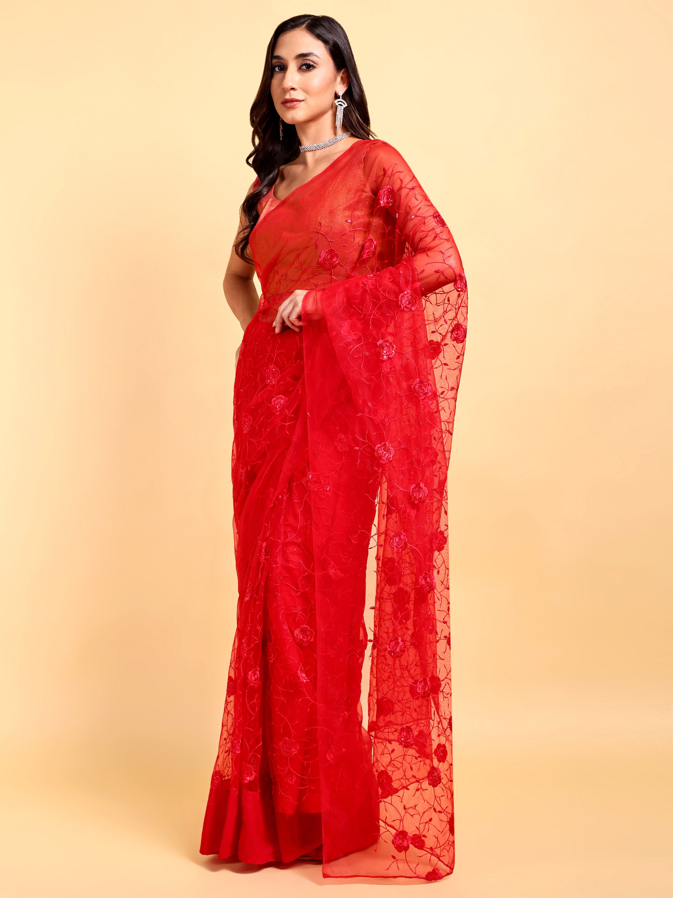 Red Saree Set (2 Piece)