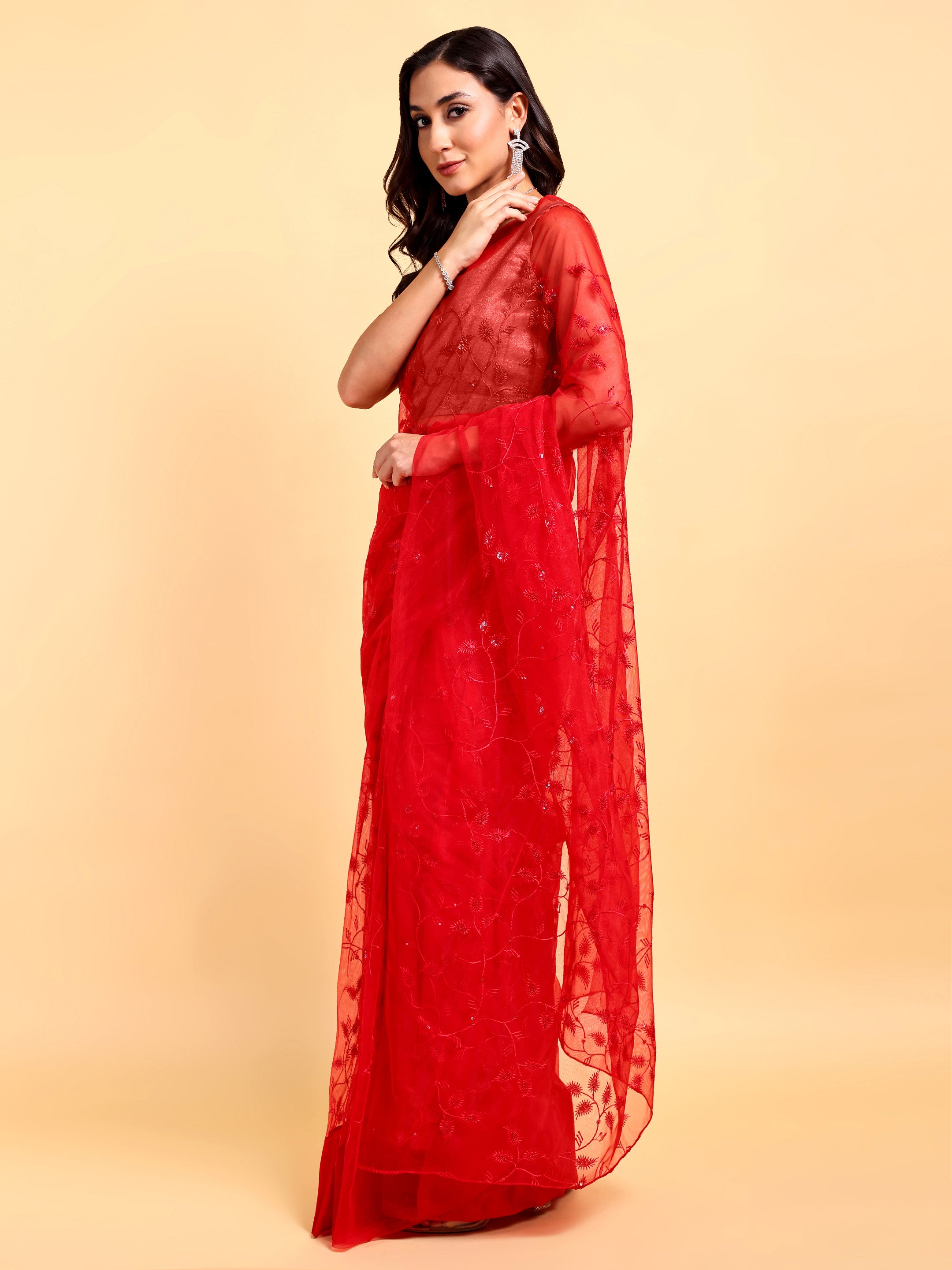 Red Saree Set (2 Piece)