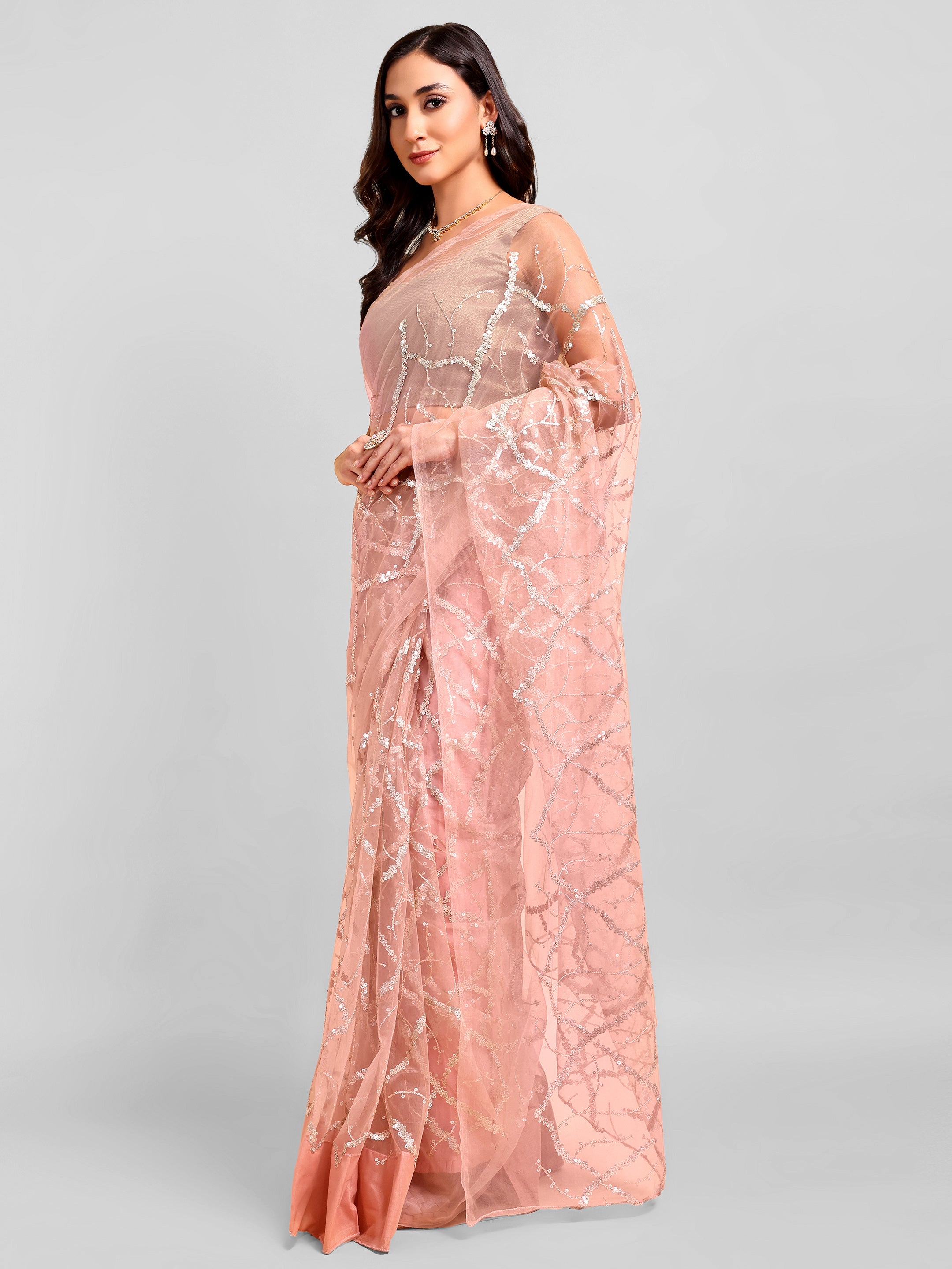 Light Pink Saree Set (2 Piece)