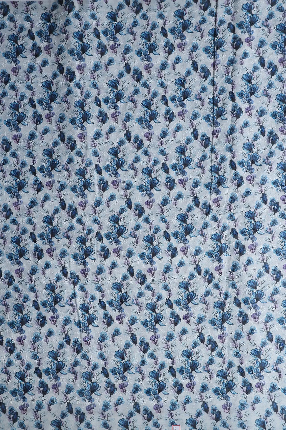 Floral Digital Print On Hakoba Cotton Embroidery Fabric