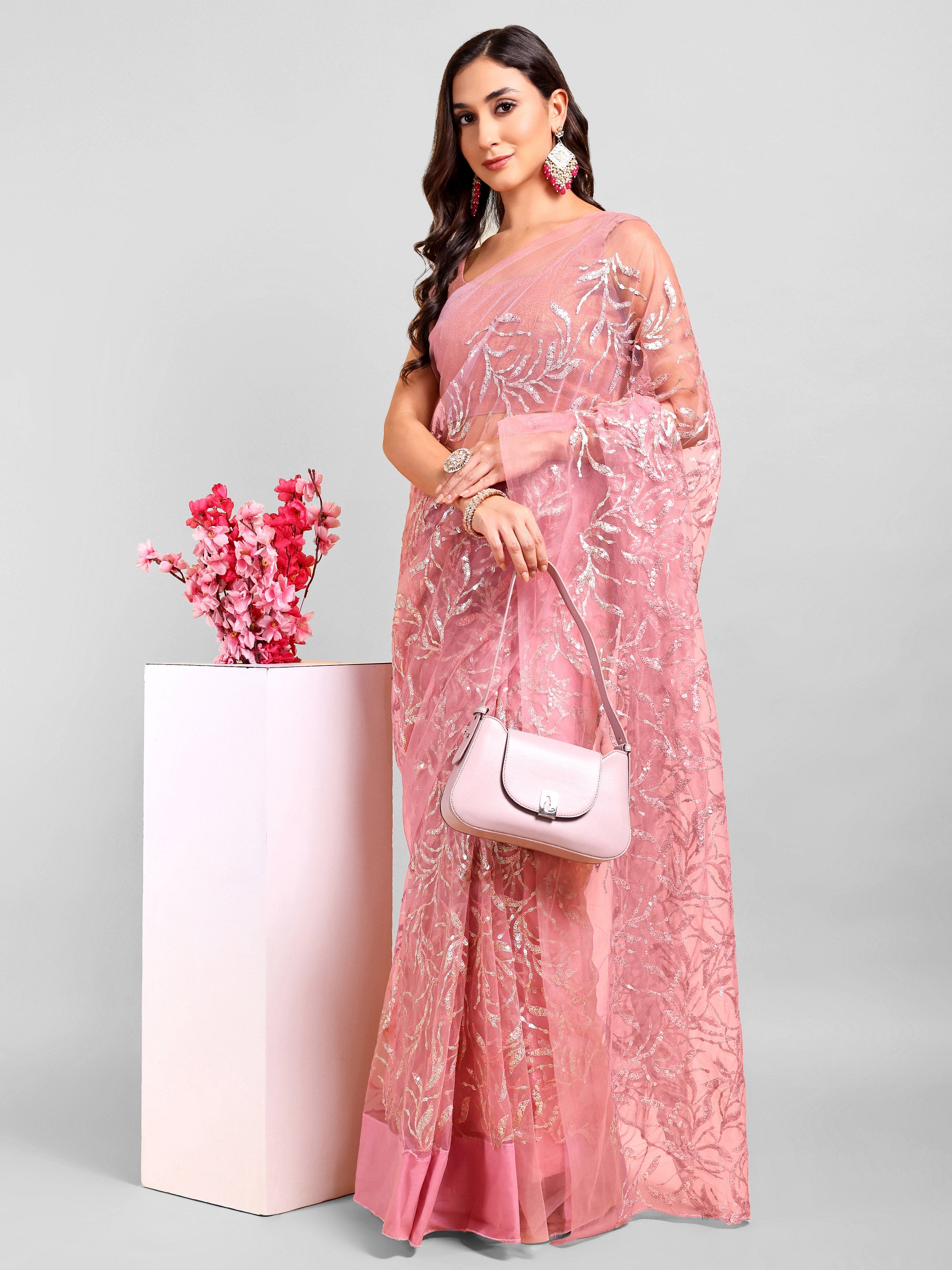 Pink Saree Set (2 Piece)