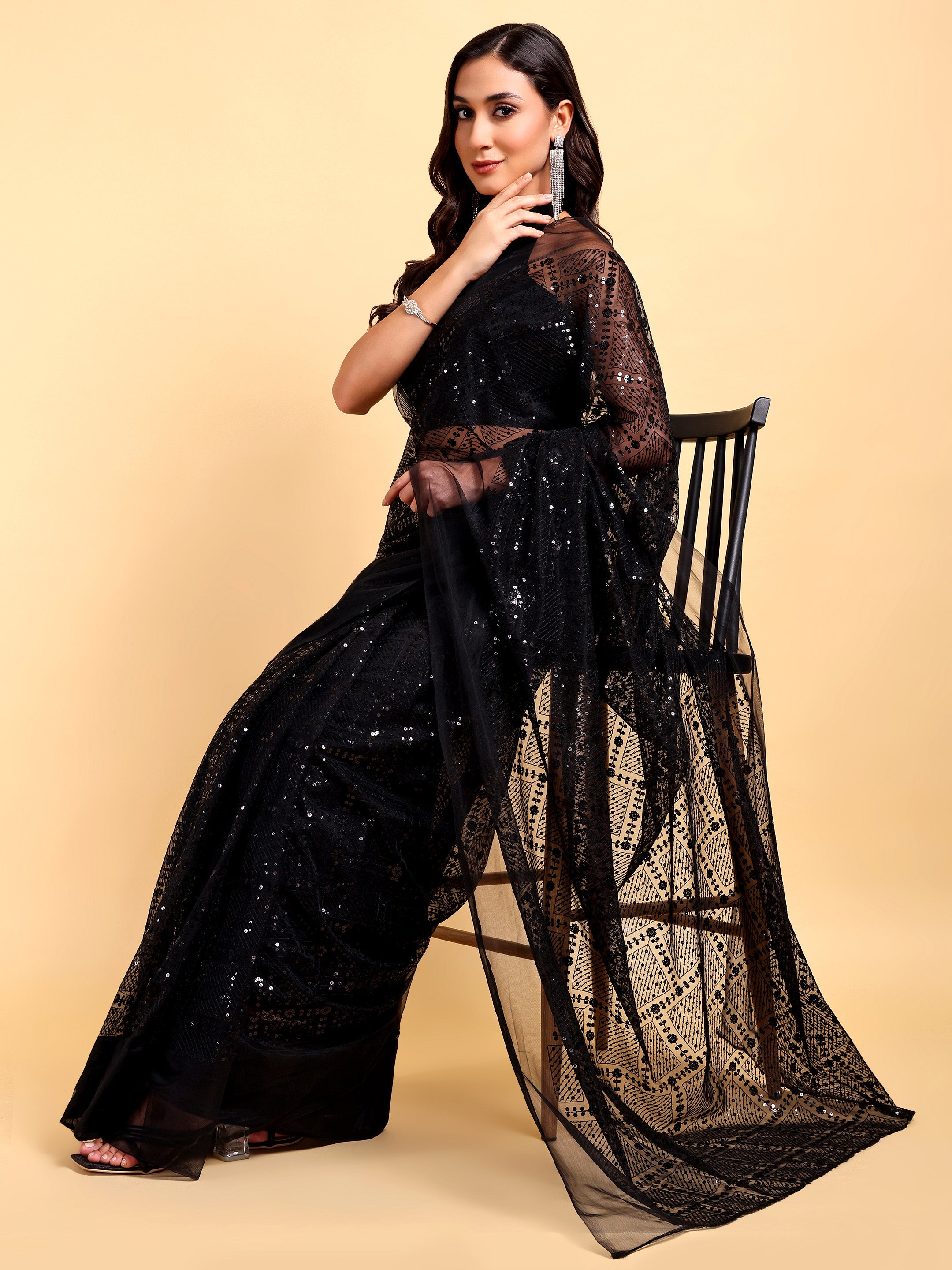 Black Saree Set (2 Piece)